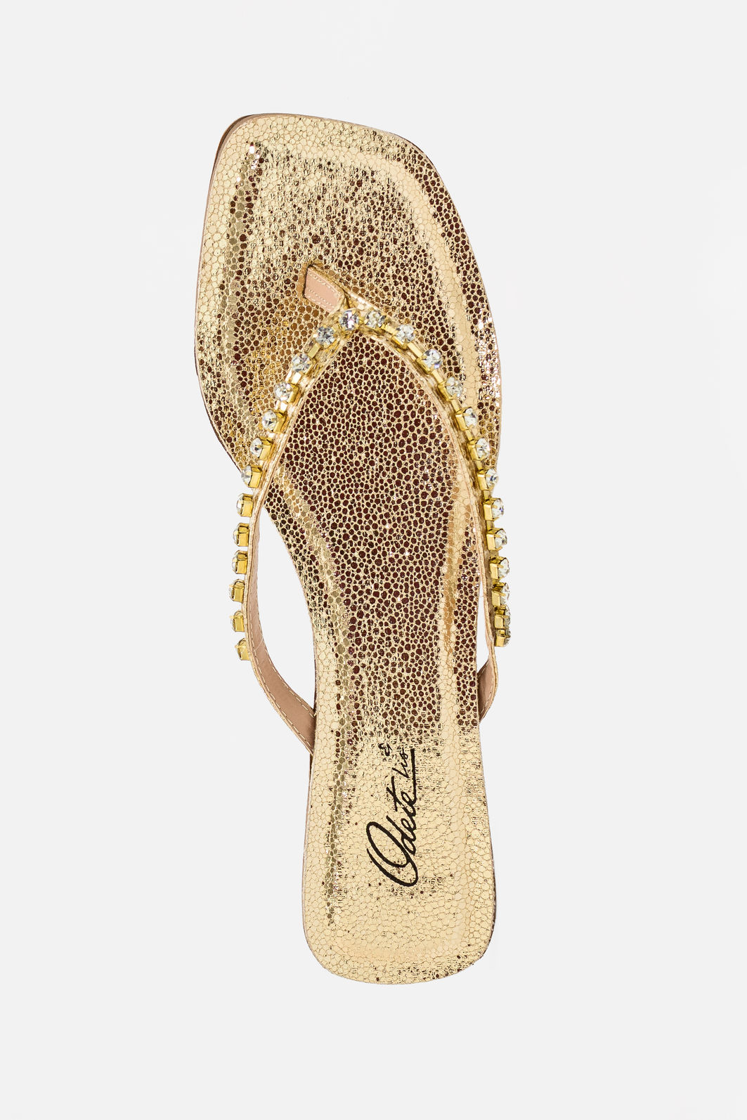 Rasteira com Strass Delicada Ouro Rasteira com Strass Delicada Ouro