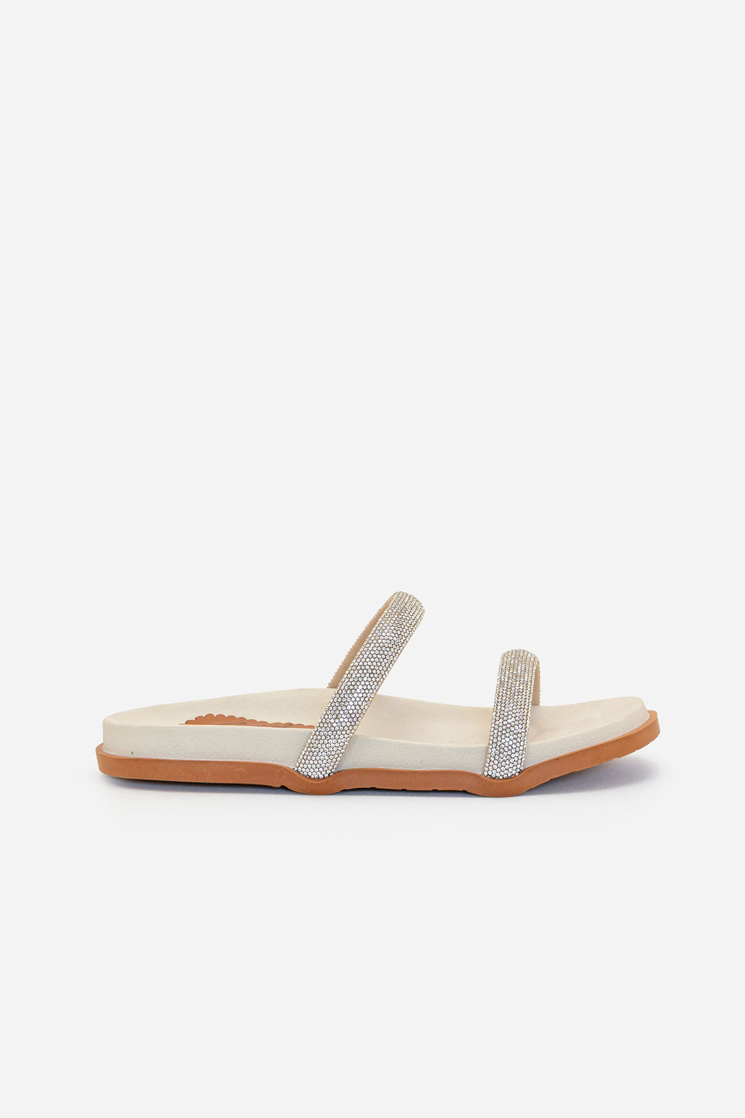 Papete com Tiras em Brilho Off White Papete com Tiras em Brilho Off White