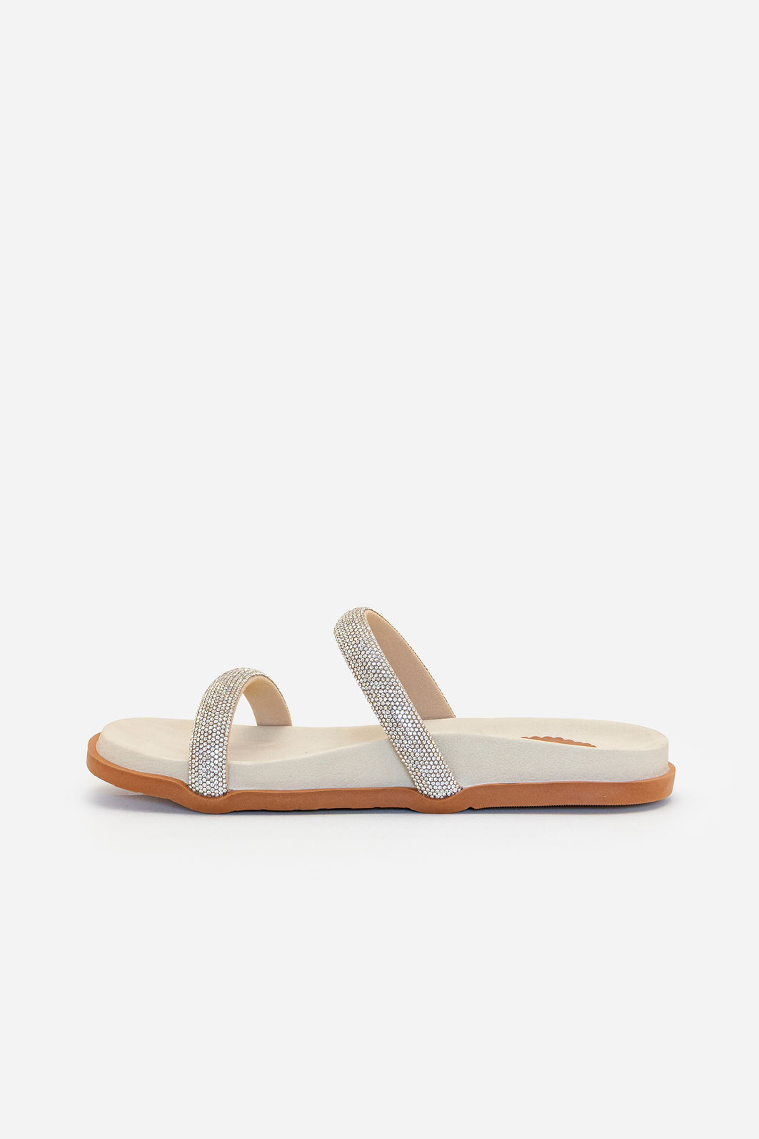 Papete com Tiras em Brilho Off White Papete com Tiras em Brilho Off White