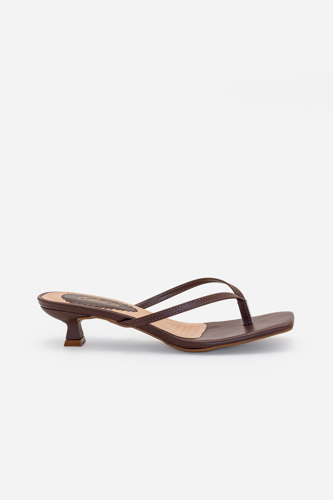 Mule de Dedo com Salto Baixo Marrom Mule de Dedo com Salto Baixo Marrom