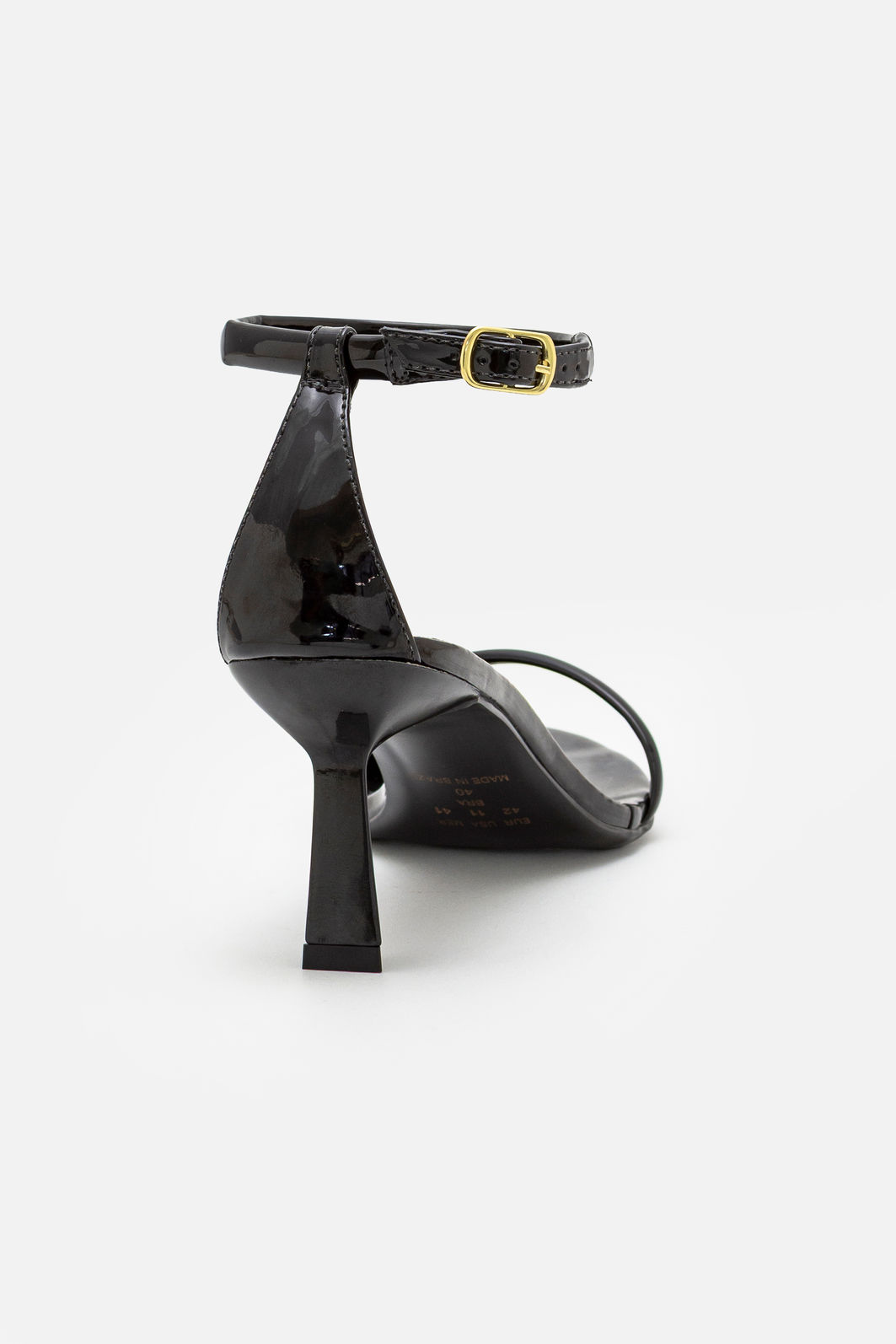 Sandália Delicada com Tira Fina com Salto Geométrico Preto Sandália Delicada com Tira Fina com Salto Geométrico Preto