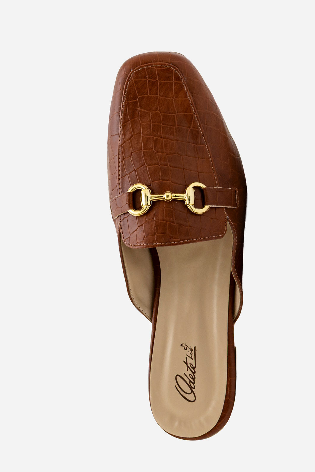 Mule em Croco com Horsebit Marrom Mule em Croco com Horsebit Marrom