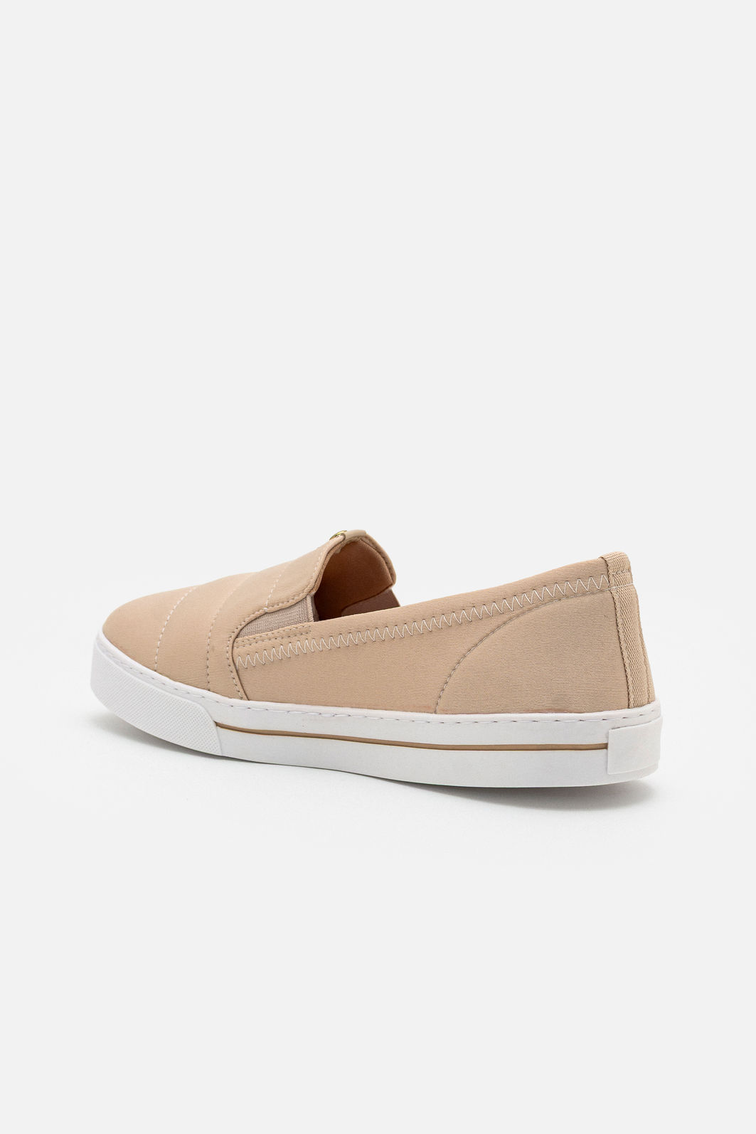 Tênis Slip On com Solado Alto Amêndoa Tênis Slip On com Solado Alto Amêndoa