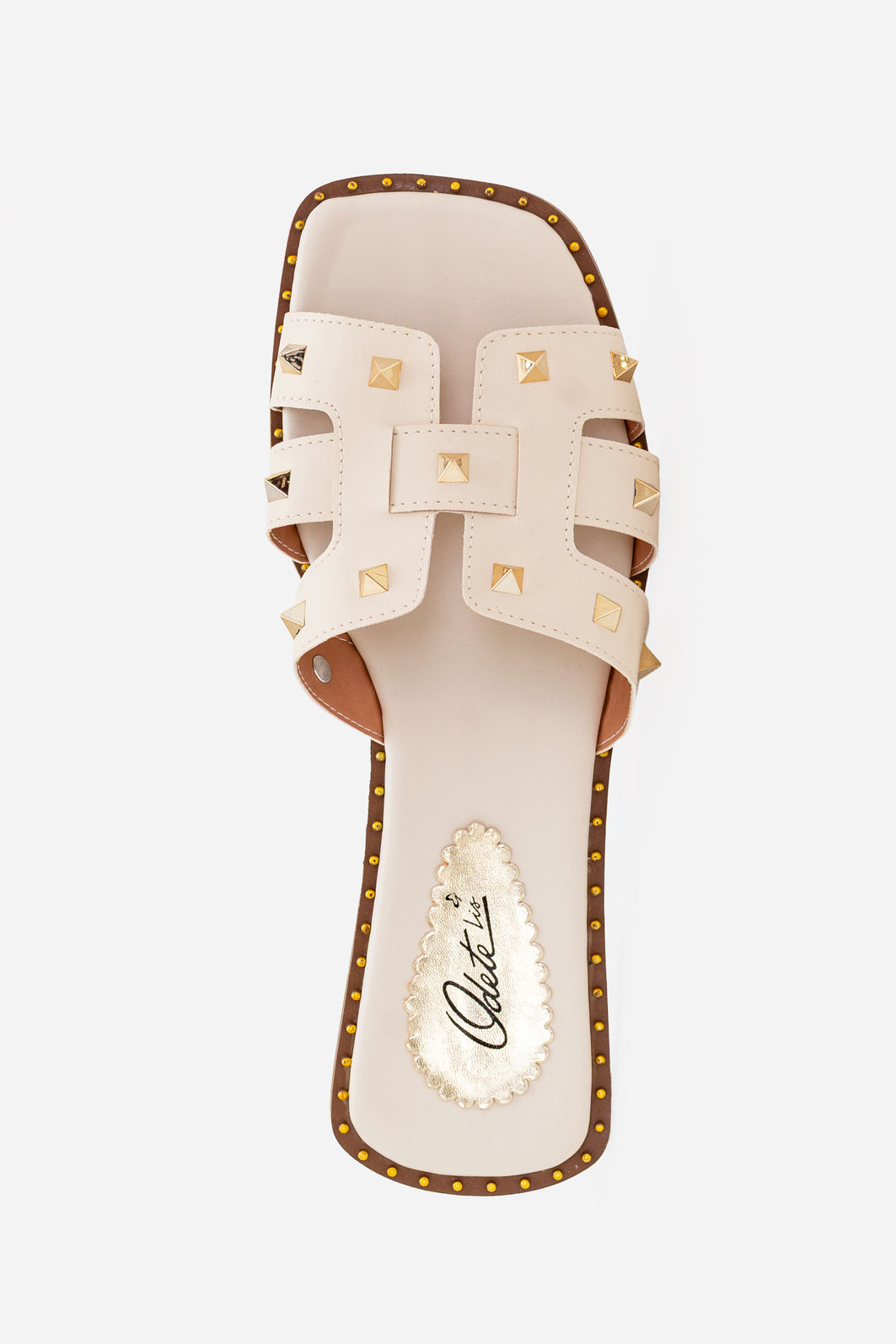 Rasteira H com Spikes Off White Rasteira H com Spikes Off White