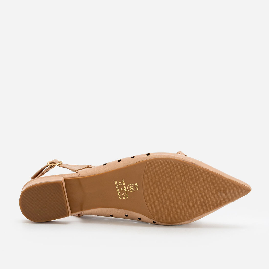 Slingback em Couro Delicado Amêndoa Slingback em Couro Delicado Amêndoa