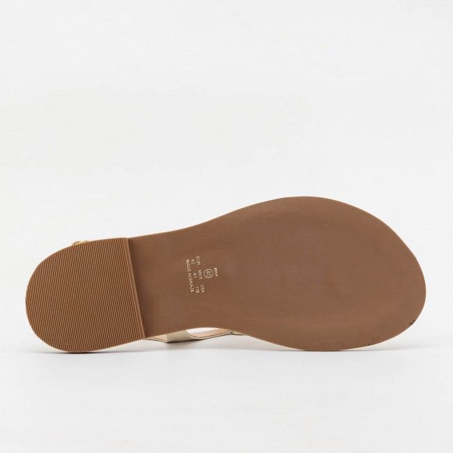 Rasteira Delicada com Flor em Couro Off White