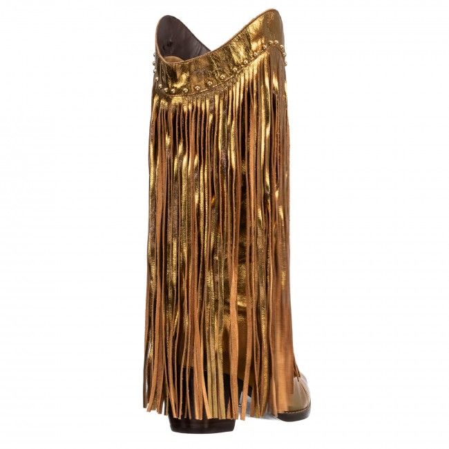 Bota Texana cano médio com franjas Bronze Bota Texana cano médio com franjas Bronze