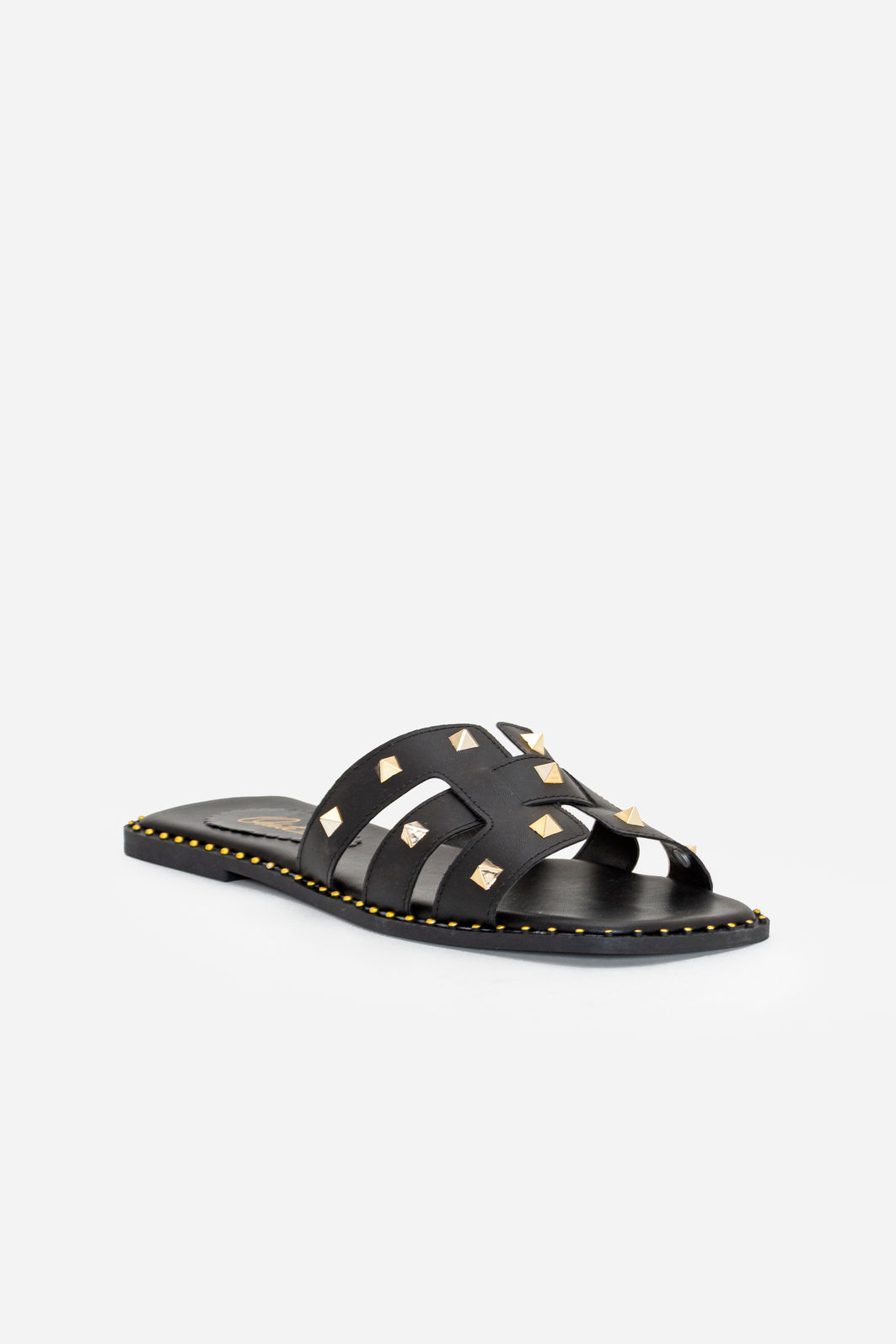 Rasteira H com Spikes Preta Rasteira H com Spikes Preta