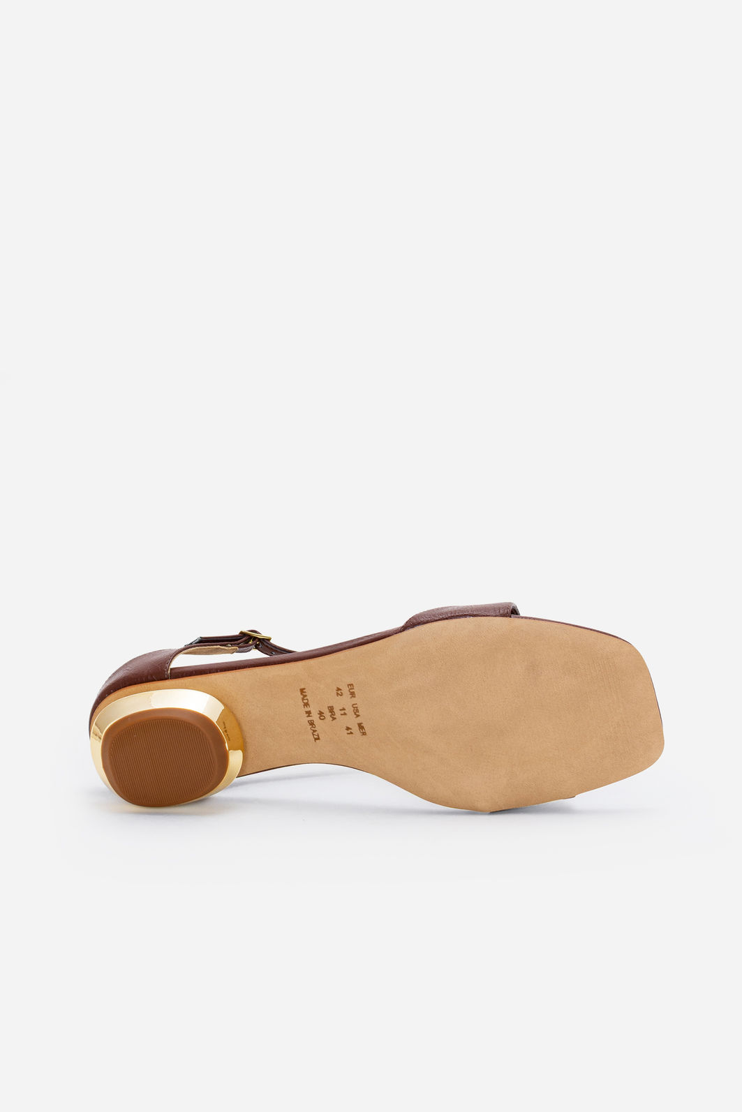 Mule com Pedras e Salto Cromado Marrom Mule com Pedras e Salto Cromado Marrom