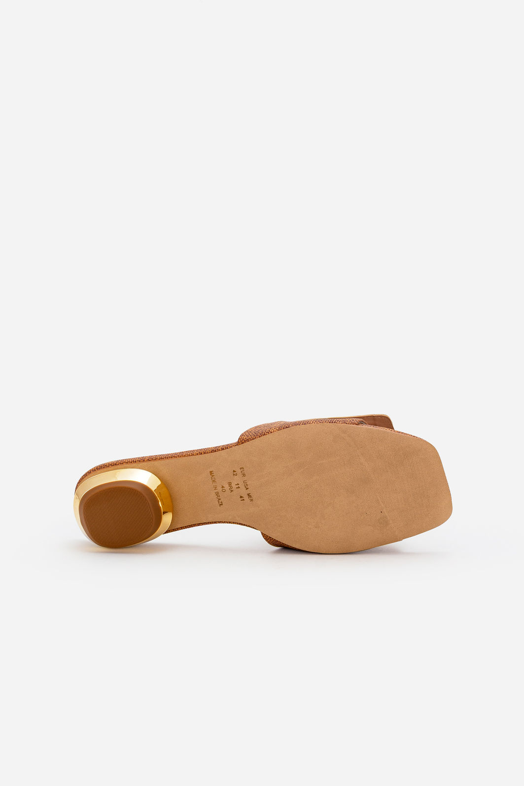 Mule com Pala e Salto Cromado Caramelo Mule com Pala e Salto Cromado Caramelo