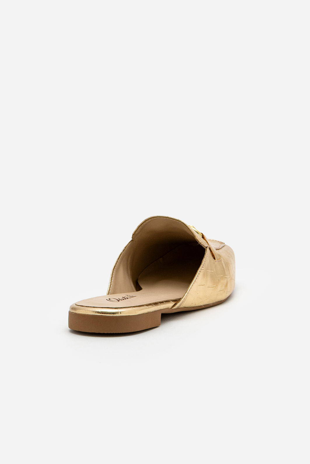 Mule em Croco com Horsebit Champagne