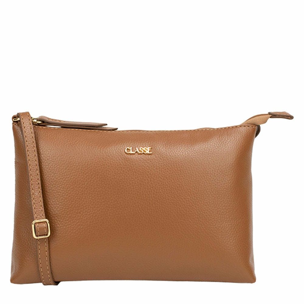 Bolsa Transversal em Couro Amêndoa Bolsa Transversal em Couro Amêndoa