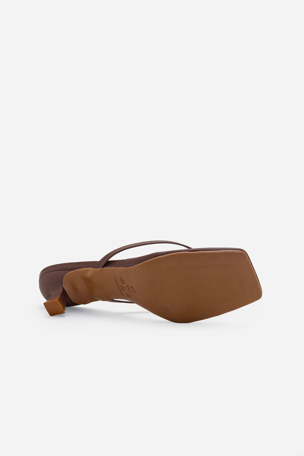 Mule de Dedo com Salto Baixo Marrom Mule de Dedo com Salto Baixo Marrom