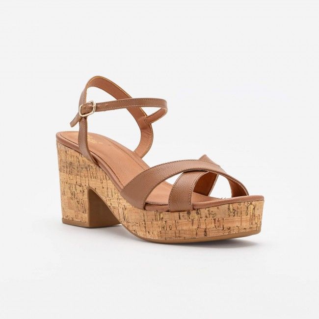 Sandália Plataforma Confortável Caramelo Sandália Plataforma Confortável Caramelo