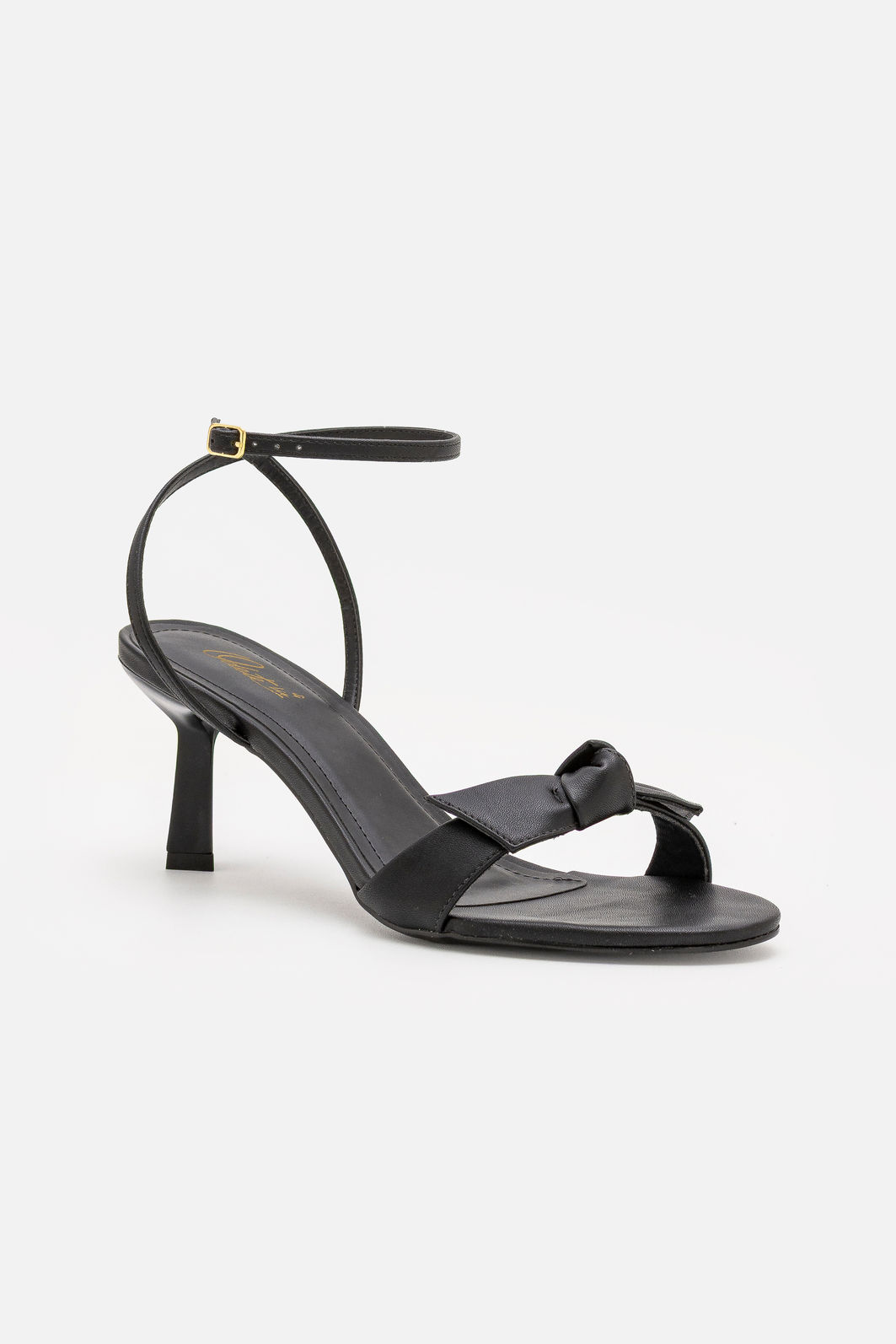Sandália com Laço e Salto Geométrico Preto Sandália com Laço e Salto Geométrico Preto