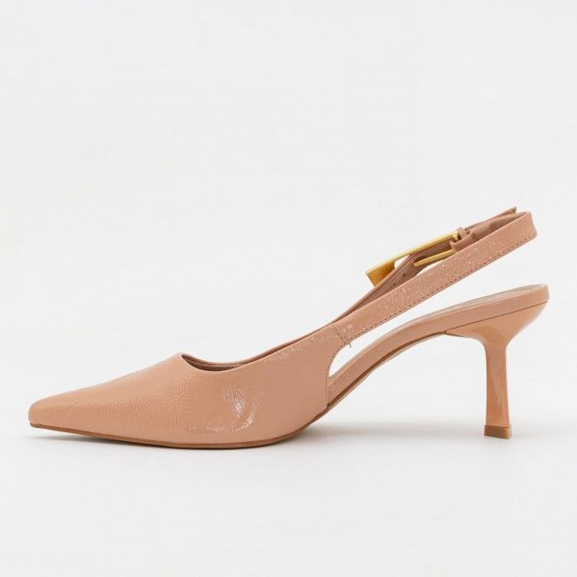 Slingback com Fivela e Salto Geométrico Amêndoa Slingback com Fivela e Salto Geométrico Amêndoa