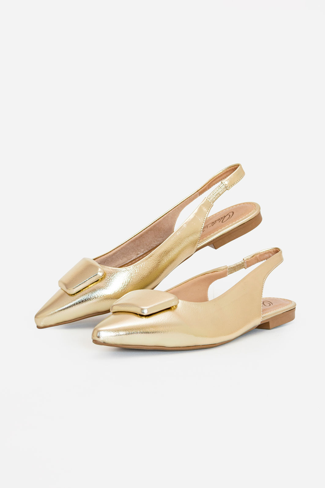 Slingback com Enfeite Rasteiro Champagne Slingback com Enfeite Rasteiro Champagne