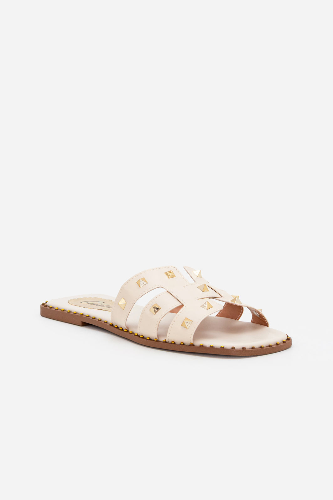 Rasteira H com Spikes Off White Rasteira H com Spikes Off White