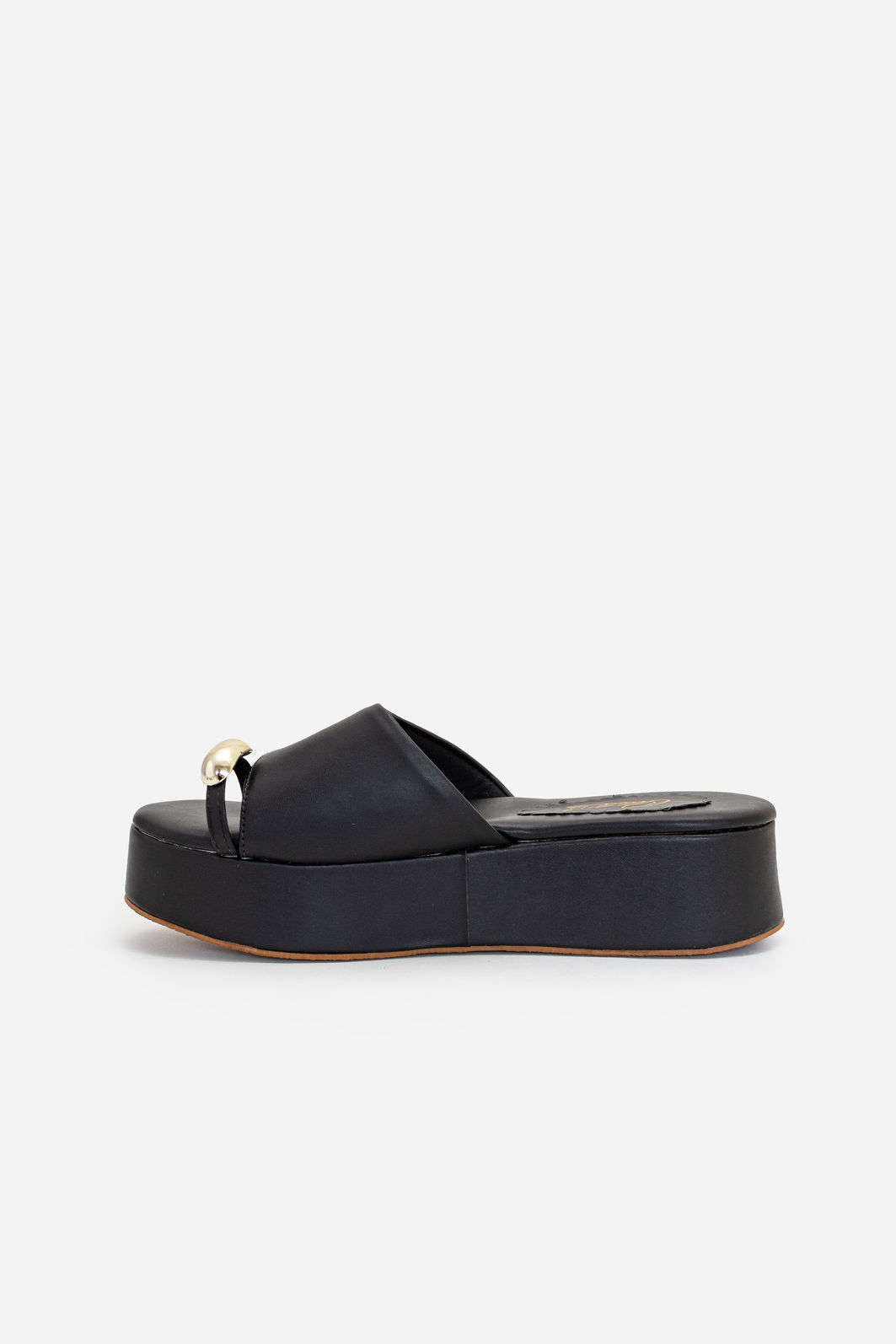 Mule com Salto Anabela e Dedão Moderno Preto Mule com Salto Anabela e Dedão Moderno Preto