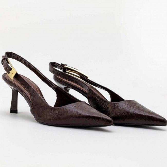 Chanel com Fivela e Salto Geométrico Café Chanel com Fivela e Salto Geométrico Café