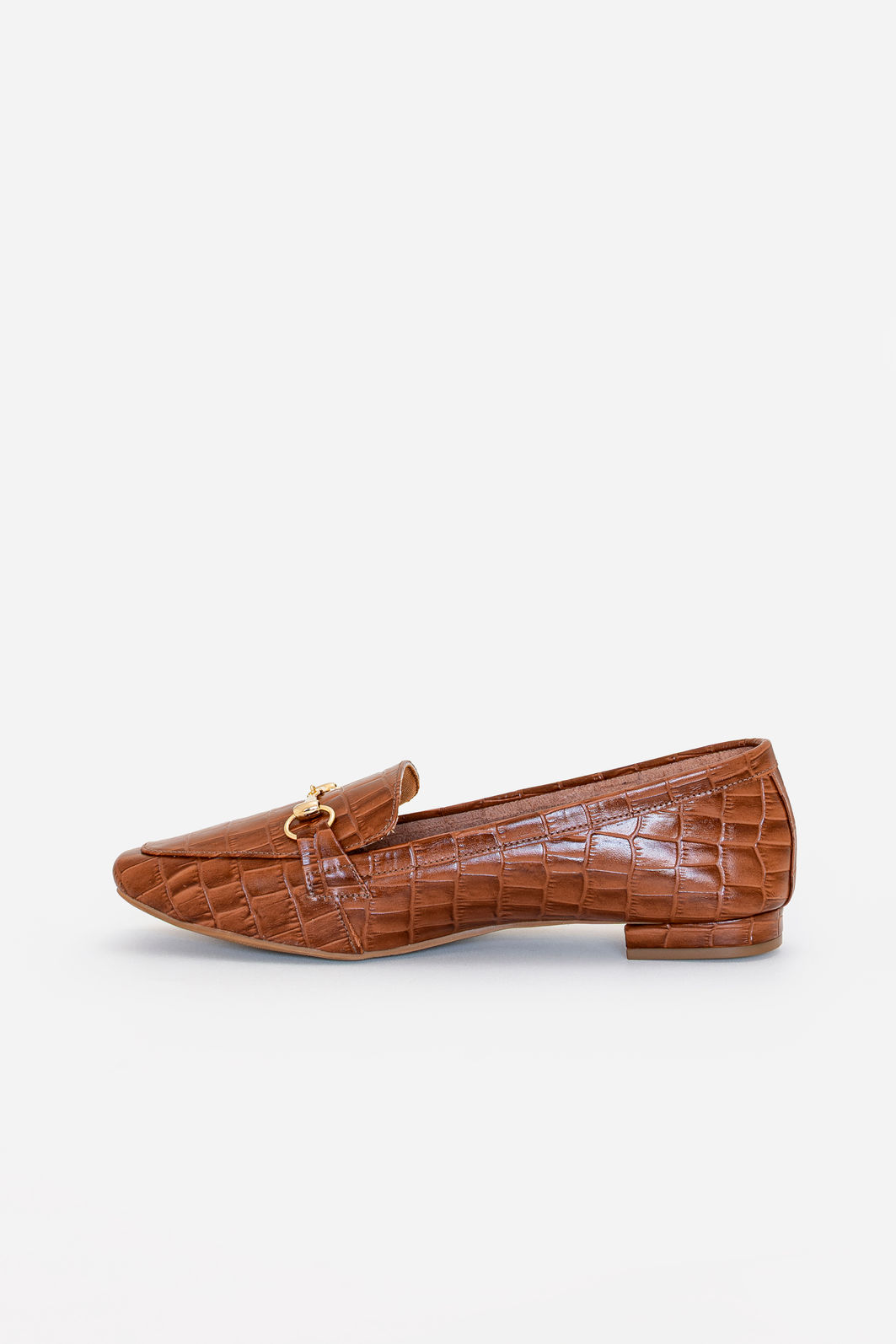 Mocassim em Couro Croco Tostado Mocassim em Couro Croco Tostado
