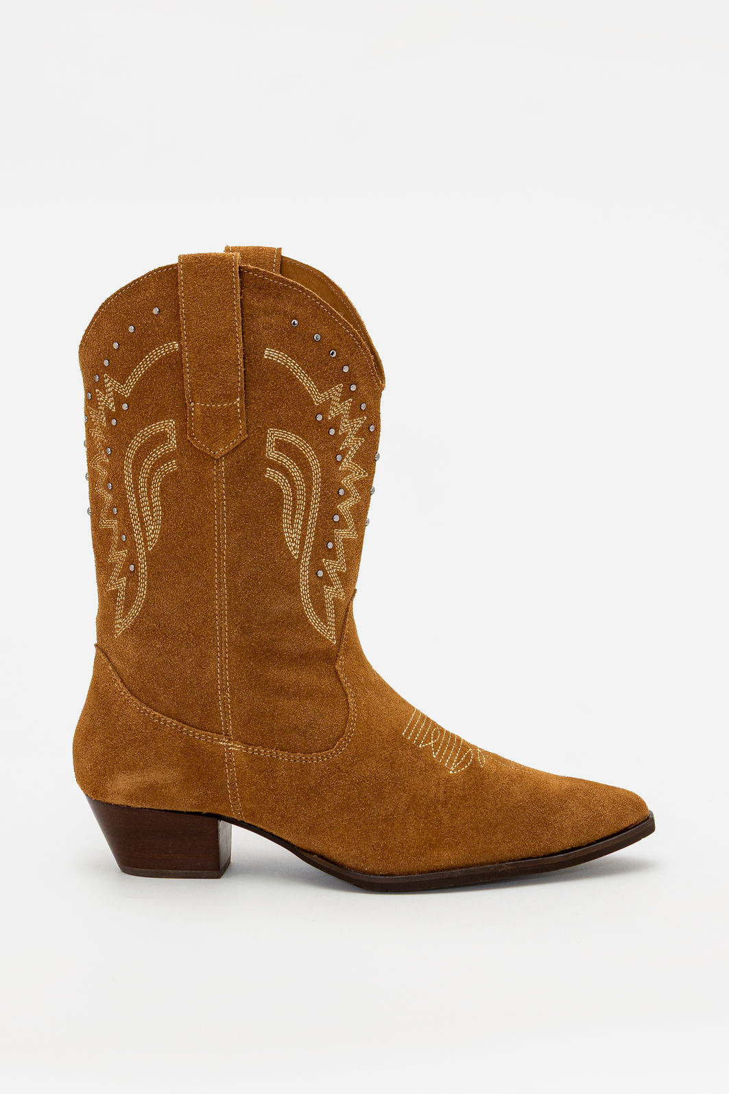 Bota Western em Couro com Cano Bordado Castor