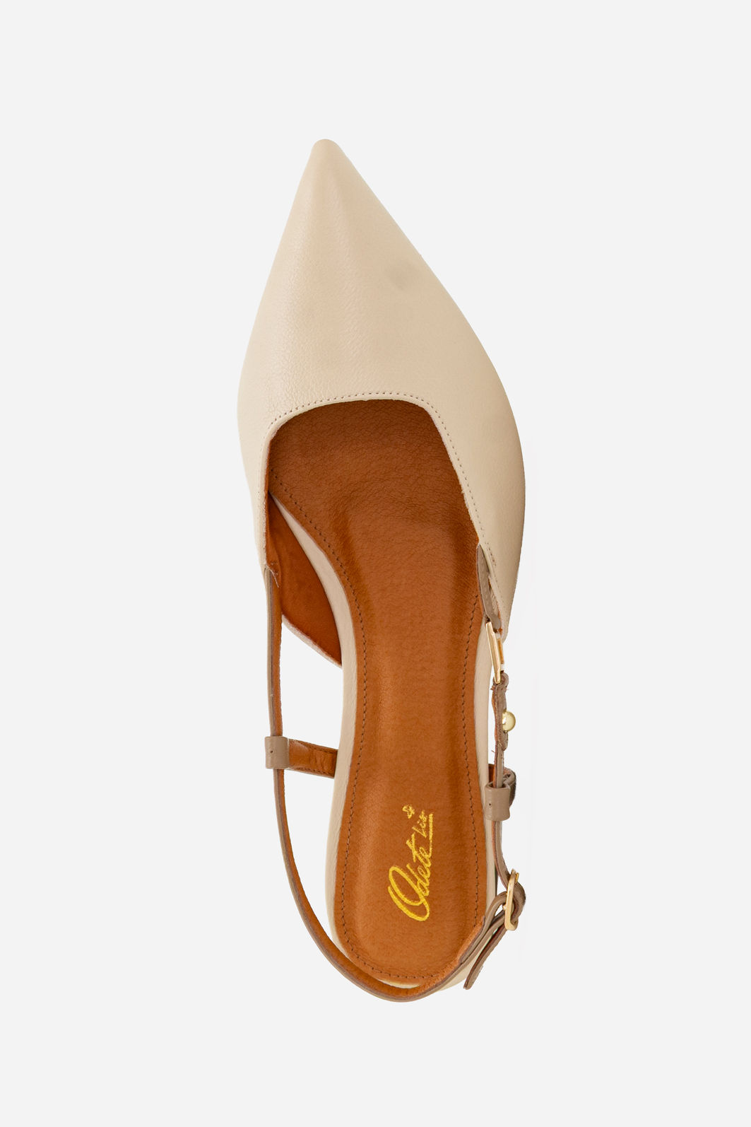 Slingback Elegante em Couro Off White Slingback Elegante em Couro Off White
