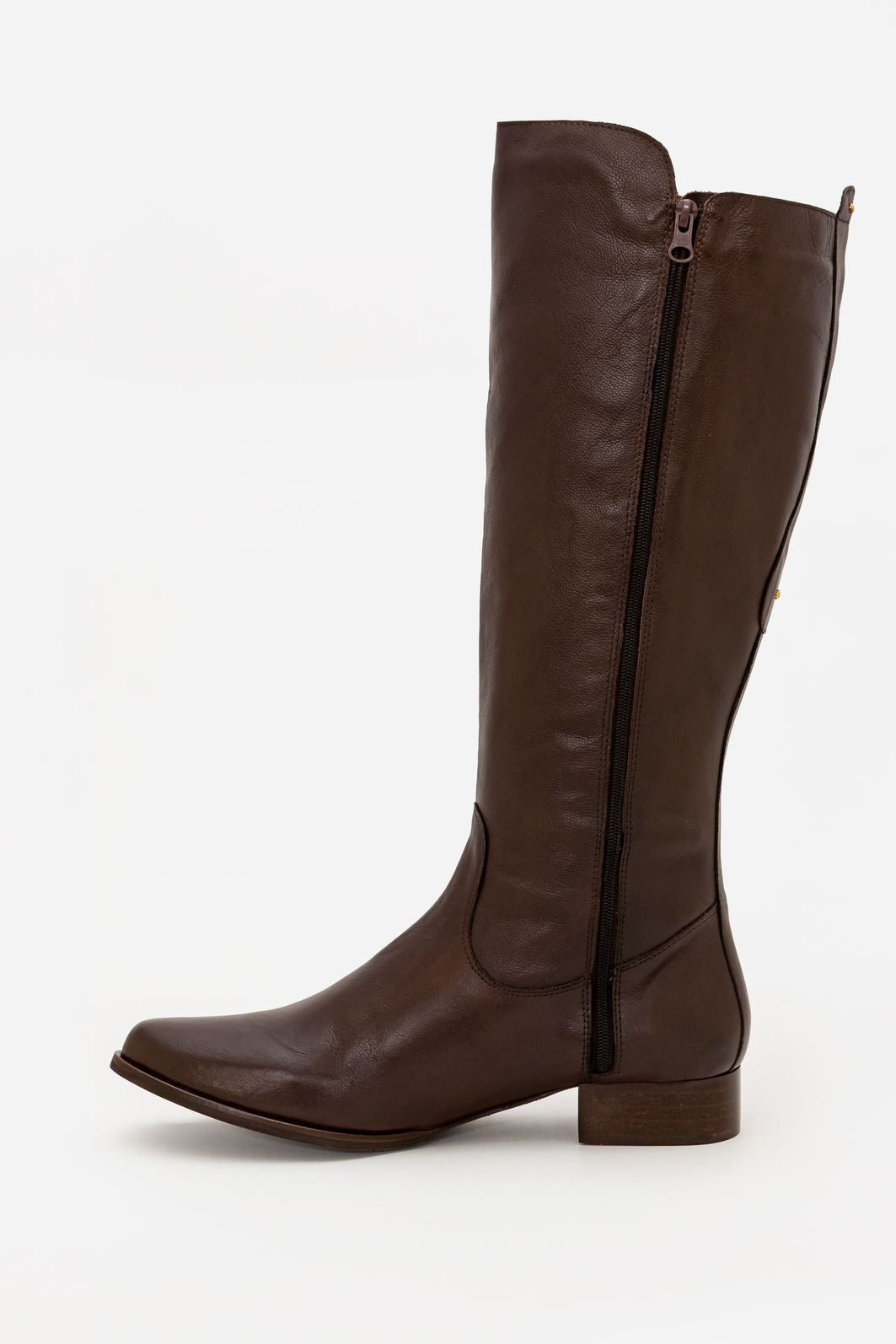 Bota Montaria com Extensor em Couro Café