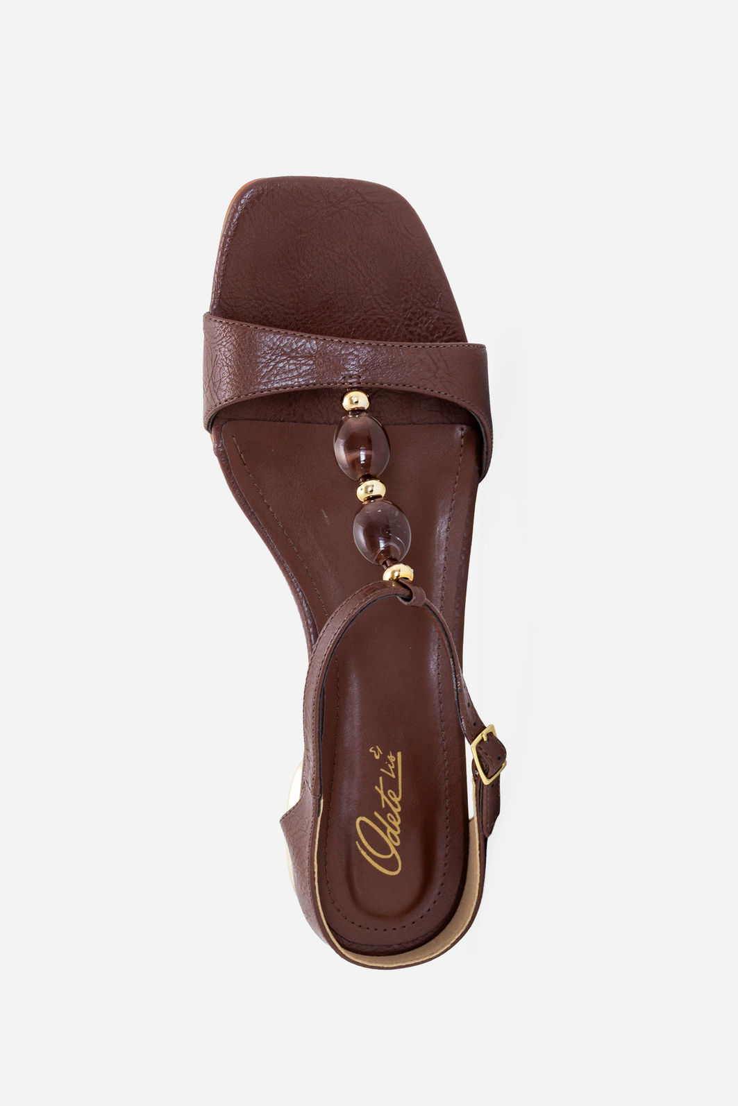 Mule com Pedras e Salto Cromado Marrom Mule com Pedras e Salto Cromado Marrom