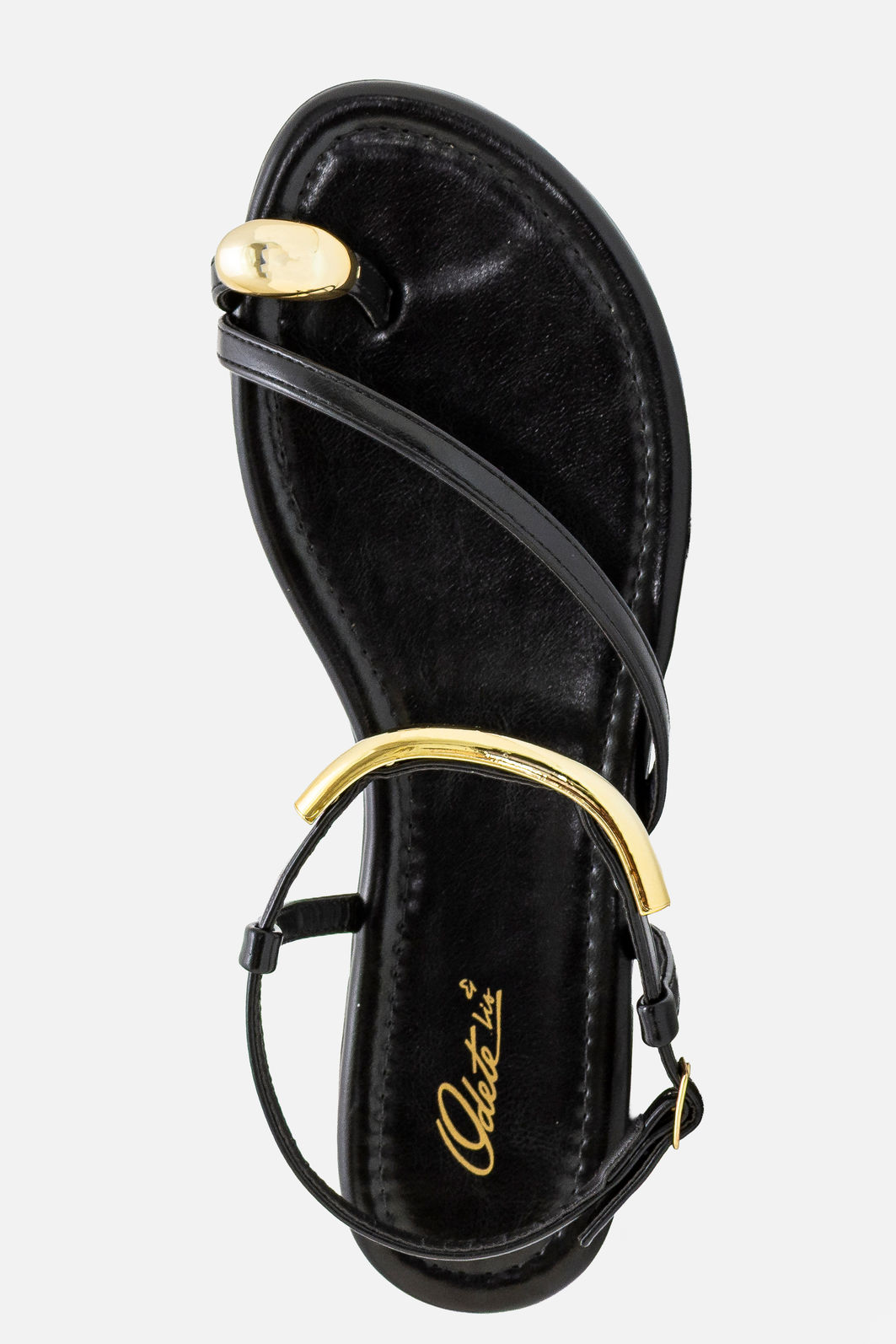 Rasteira Estilosa com Enfeites Metálicos Preto Rasteira Estilosa com Enfeites Metálicos Preto