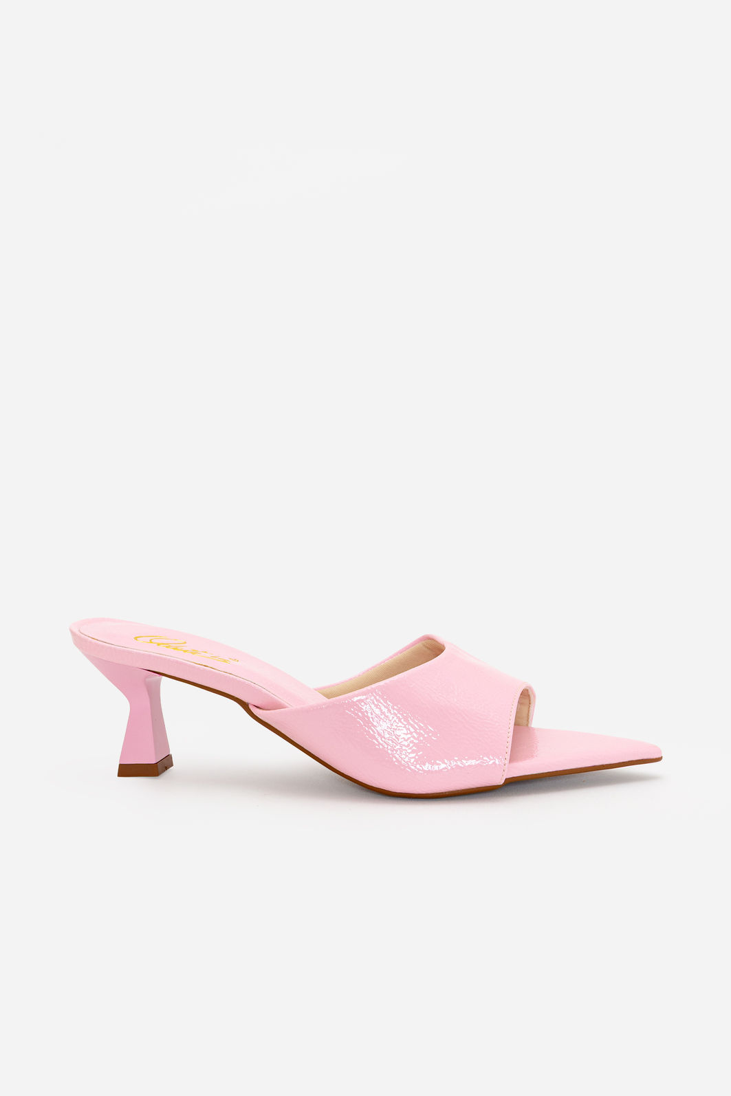 Mule com Tira Larga e Salto Taça Rosa Claro Mule com Tira Larga e Salto Taça Rosa Claro