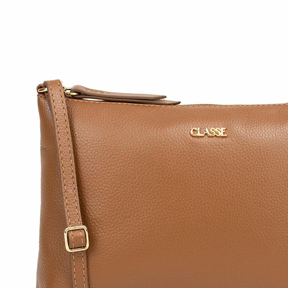 Bolsa Transversal em Couro Amêndoa Bolsa Transversal em Couro Amêndoa