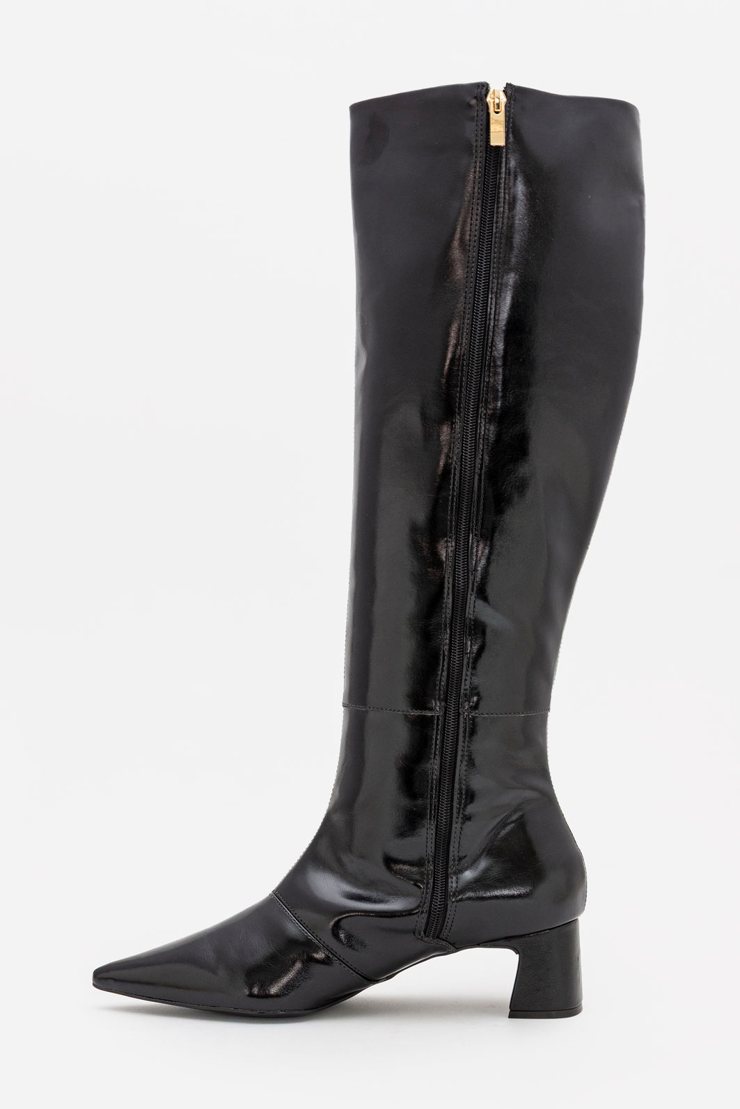 Bota Cano Longo com Capa e Salto Bloco Preta Bota Cano Longo com Capa e Salto Bloco Preta