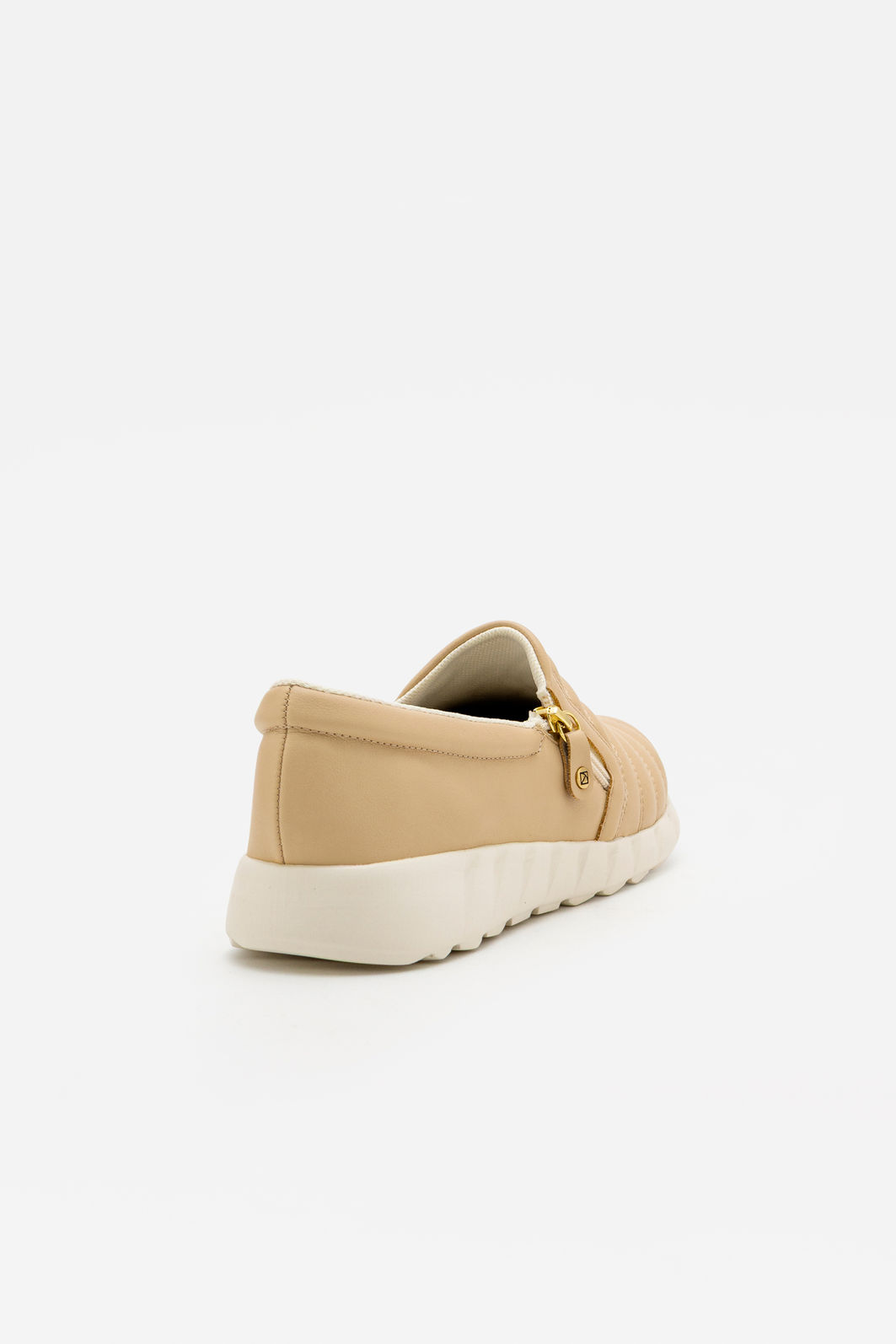 Tênis Slip On Piccadilly com Zíper Lateral Amêndoa Tênis Slip On Piccadilly com Zíper Lateral Amêndoa