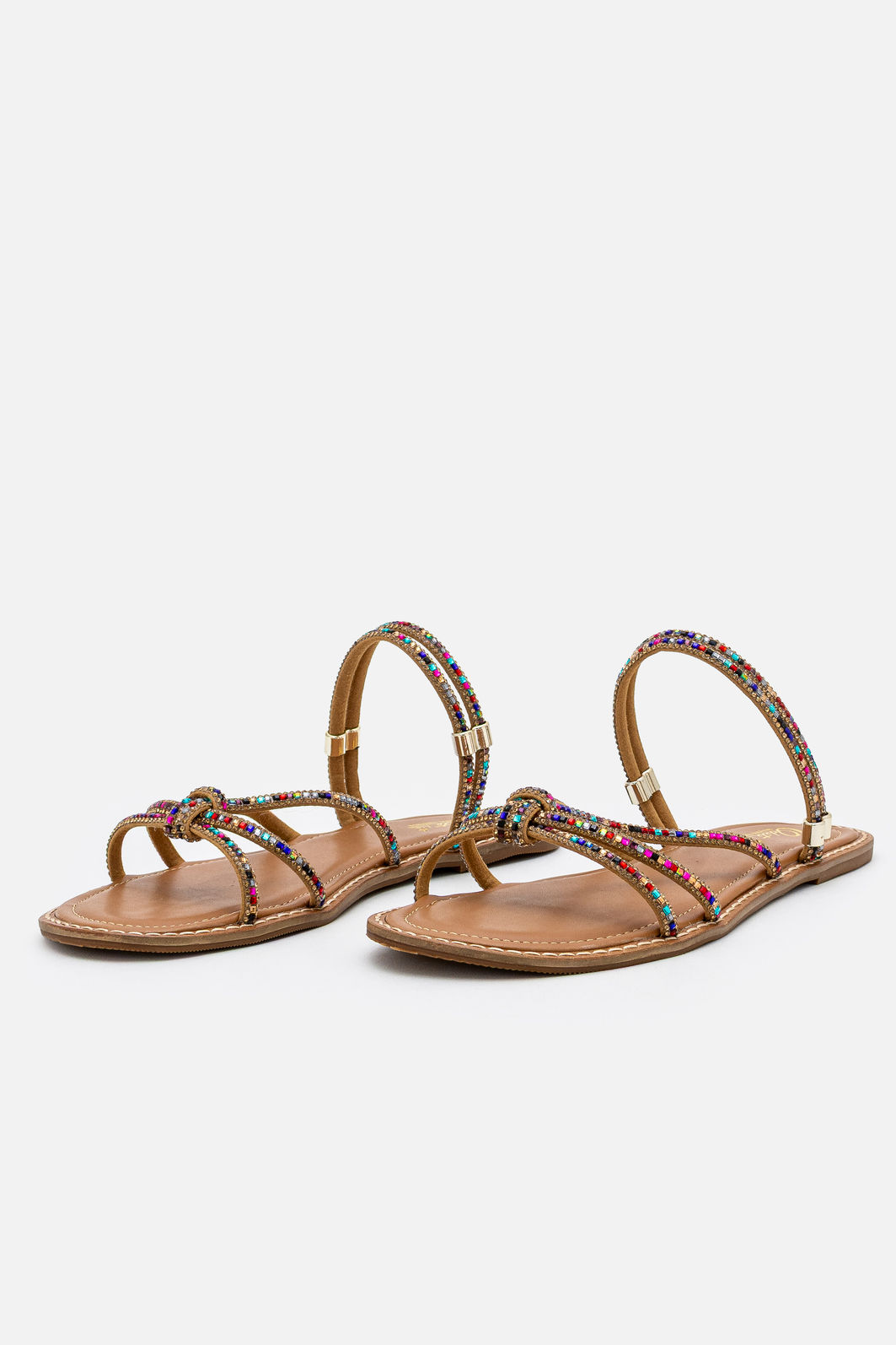 Rasteira com Brilhos Delicada 2 em 1 Tostado Rasteira com Brilhos Delicada 2 em 1 Tostado