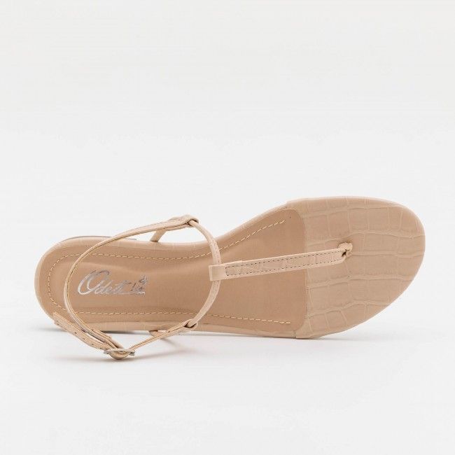 Rasteira Básica Tiras Minimalista Amêndoa