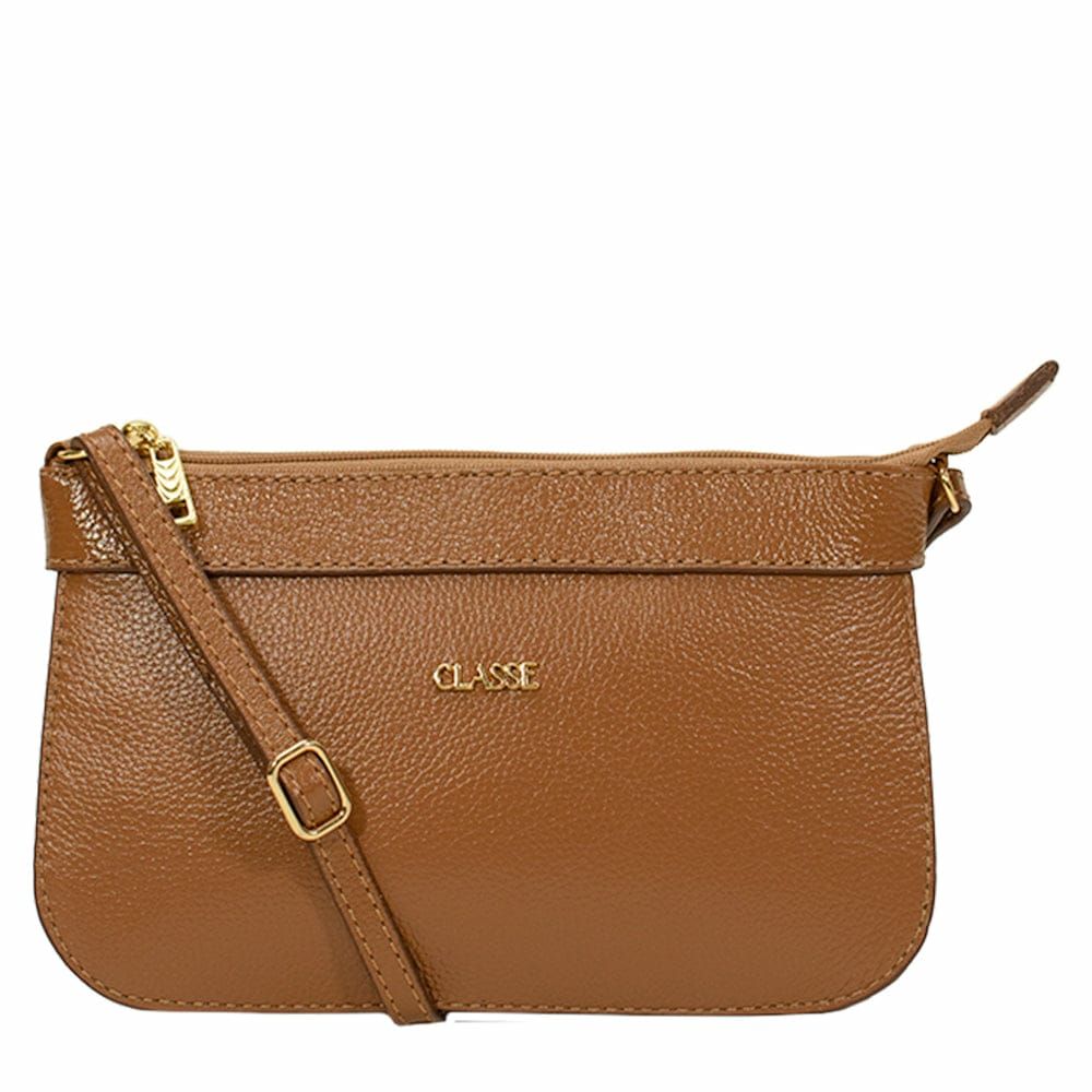 Bolsa Transversal em Couro Amêndoa Bolsa Transversal em Couro Amêndoa
