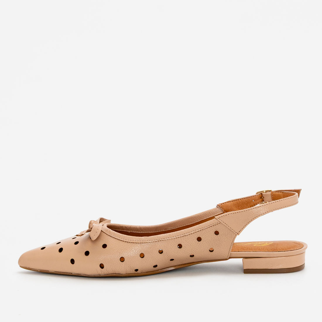 Slingback em Couro Delicado Amêndoa Slingback em Couro Delicado Amêndoa