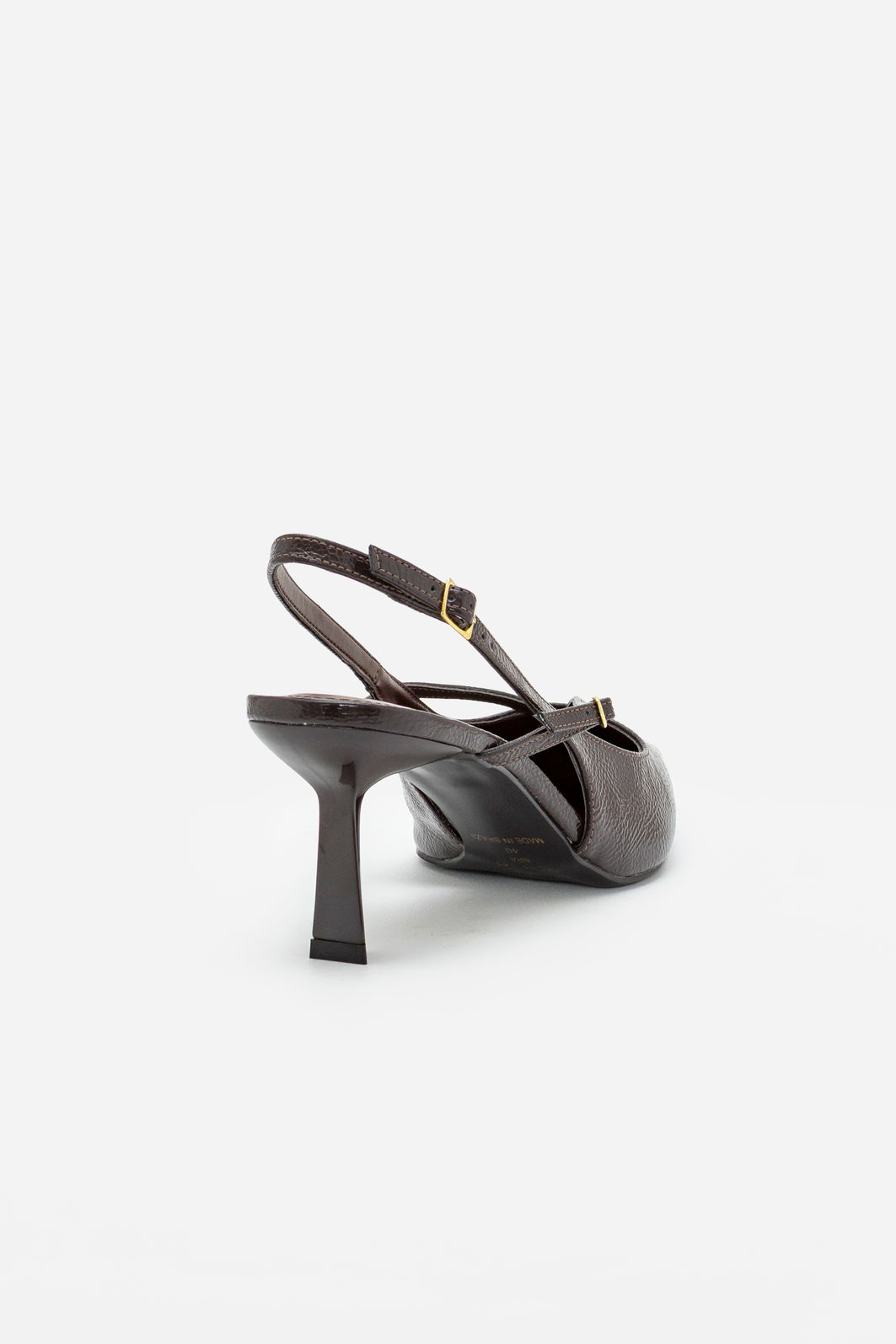 Slingback com Salto Geométrico Café Slingback com Salto Geométrico Café