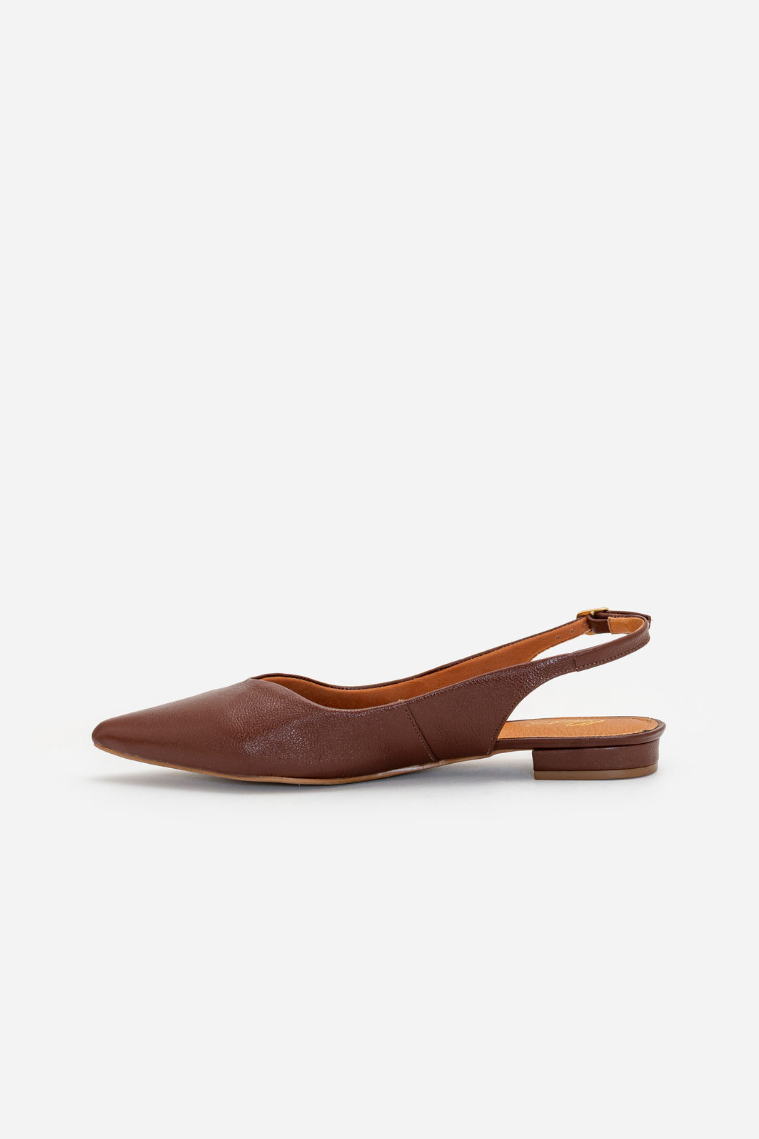Slingback em Couro Marrom Slingback em Couro Marrom