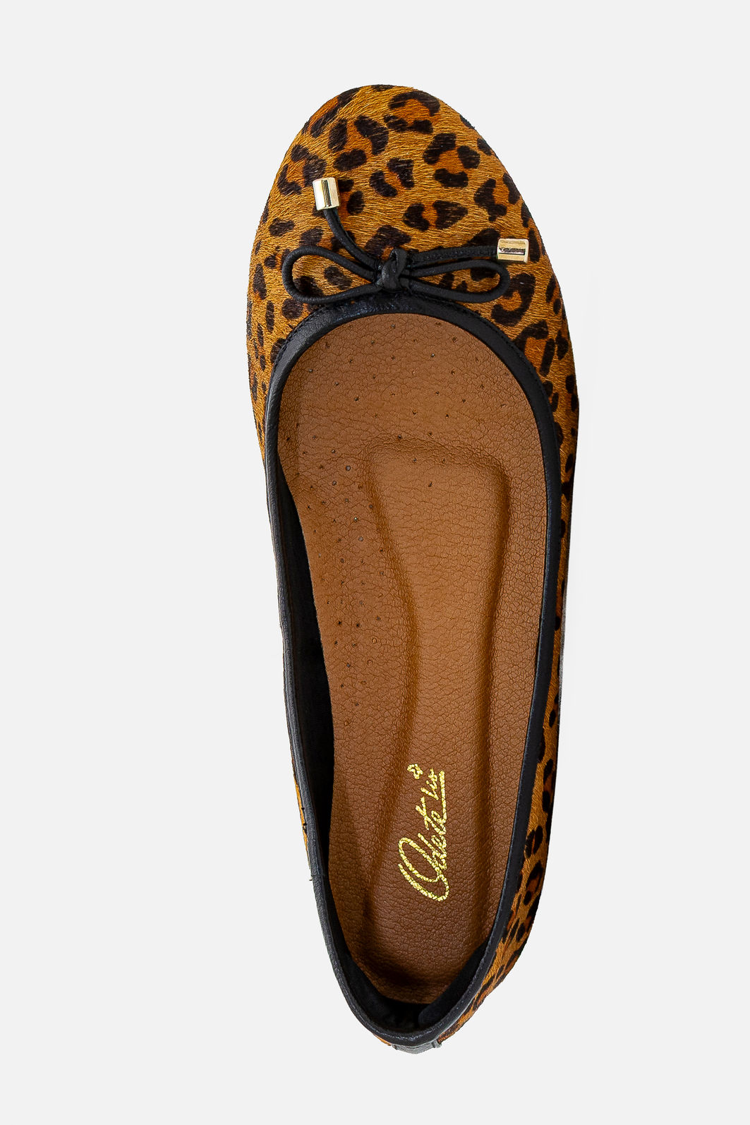 Sapatilha Delicada em Couro Onça Sapatilha Delicada em Couro Onça