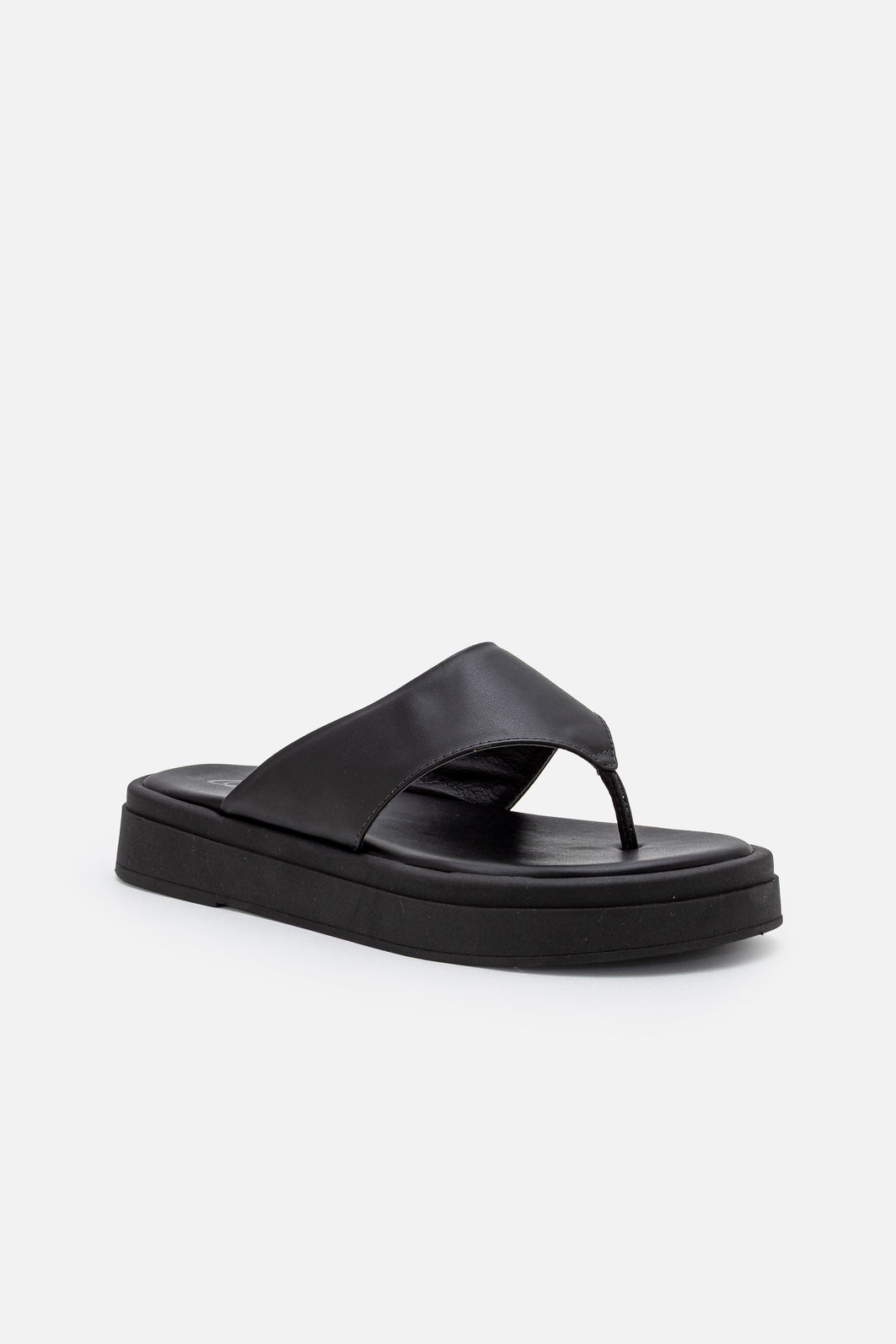 Mule Flatform de Dedo Preto Mule Flatform de Dedo Preto
