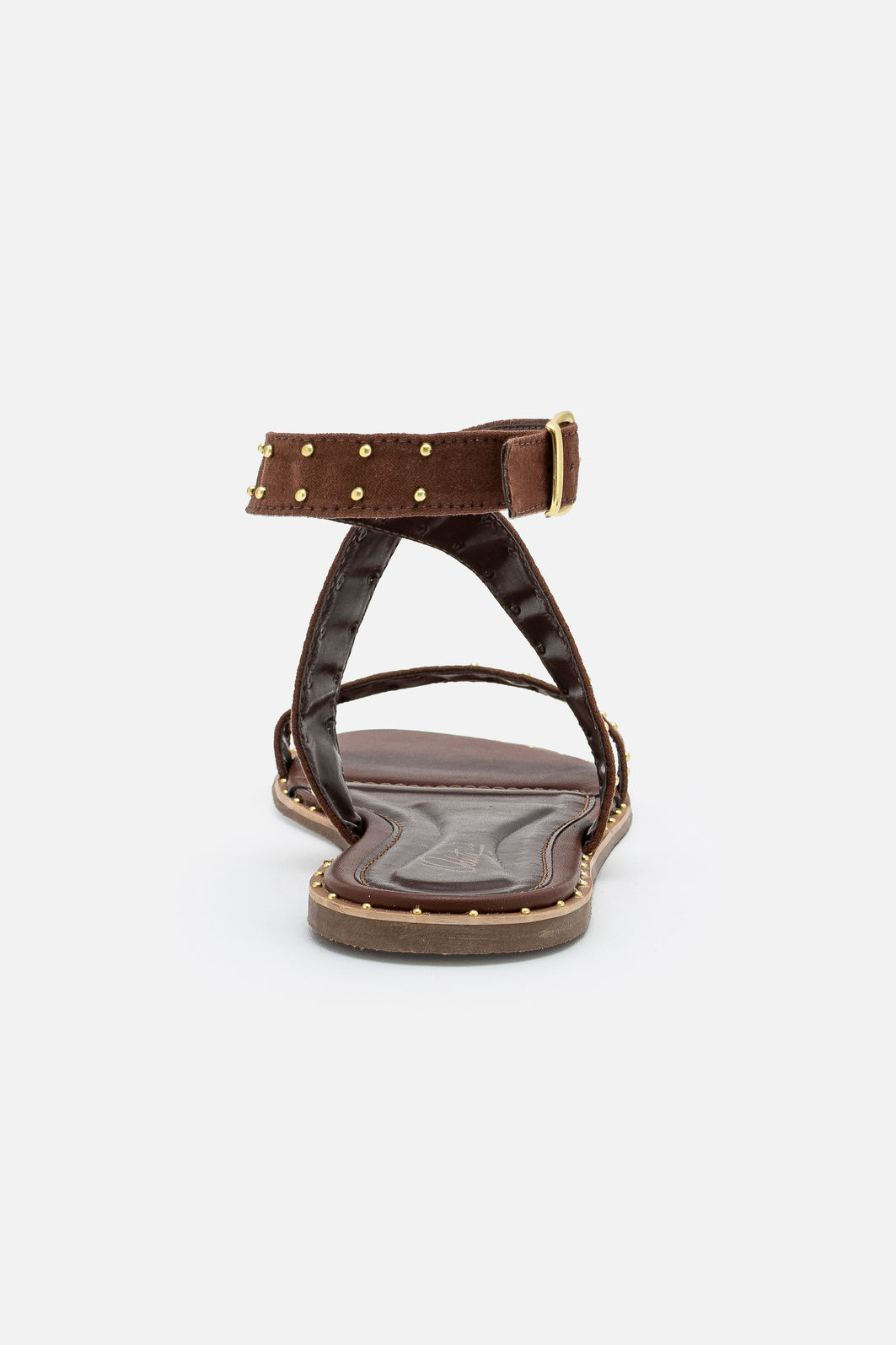 Rasteira Estilosa com Rebites Café Rasteira Estilosa com Rebites Café