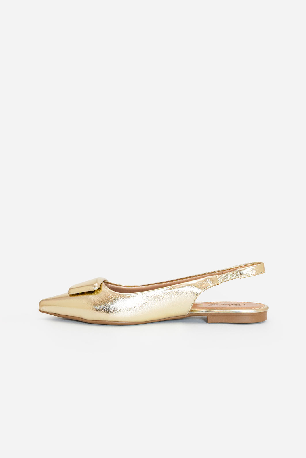 Slingback com Enfeite Rasteiro Champagne Slingback com Enfeite Rasteiro Champagne