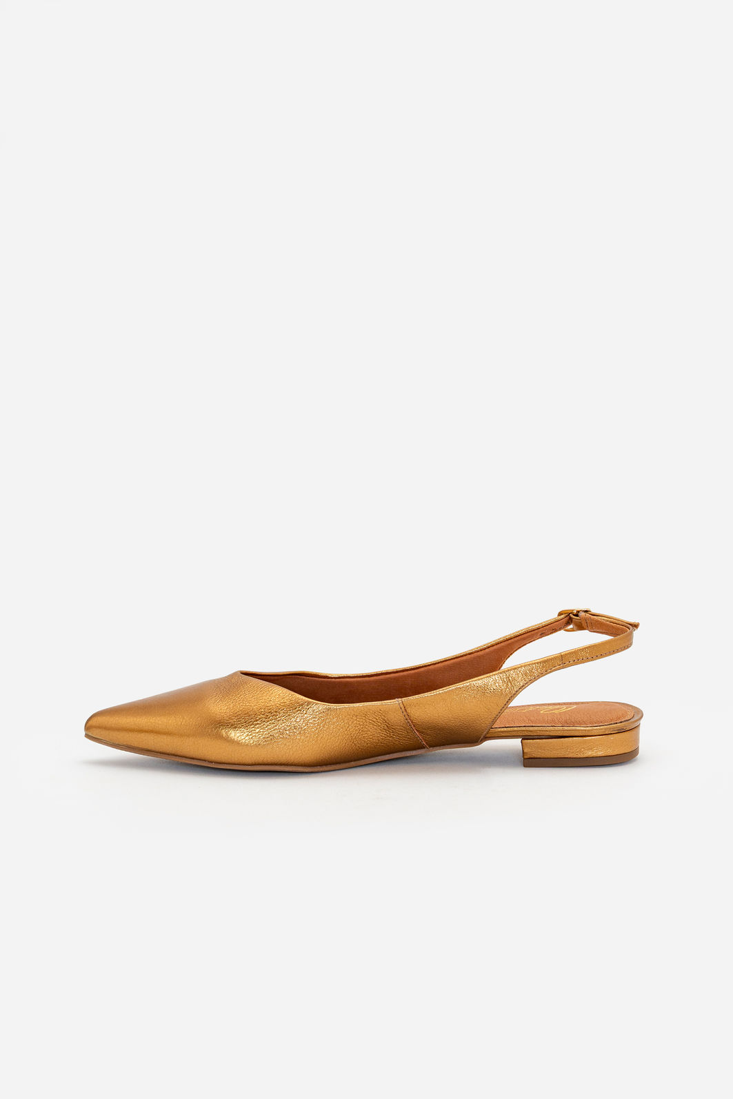 Slingback em Couro Bronze Slingback em Couro Bronze