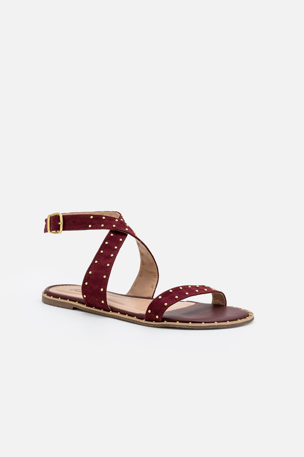 Rasteira Estilosa com Rebites Bordo Rasteira Estilosa com Rebites Bordo