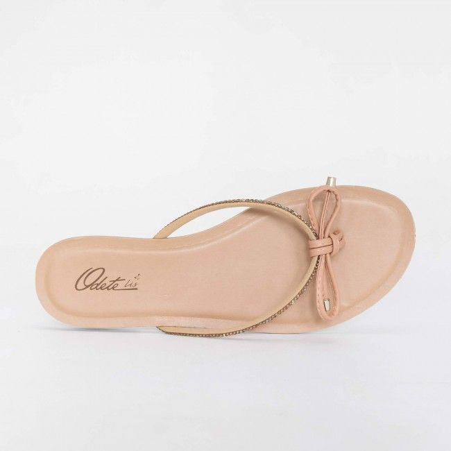 Rasteira Prática com Lacinho e Pedraria Colorida Bege Rasteira Prática com Lacinho e Pedraria Colorida Bege