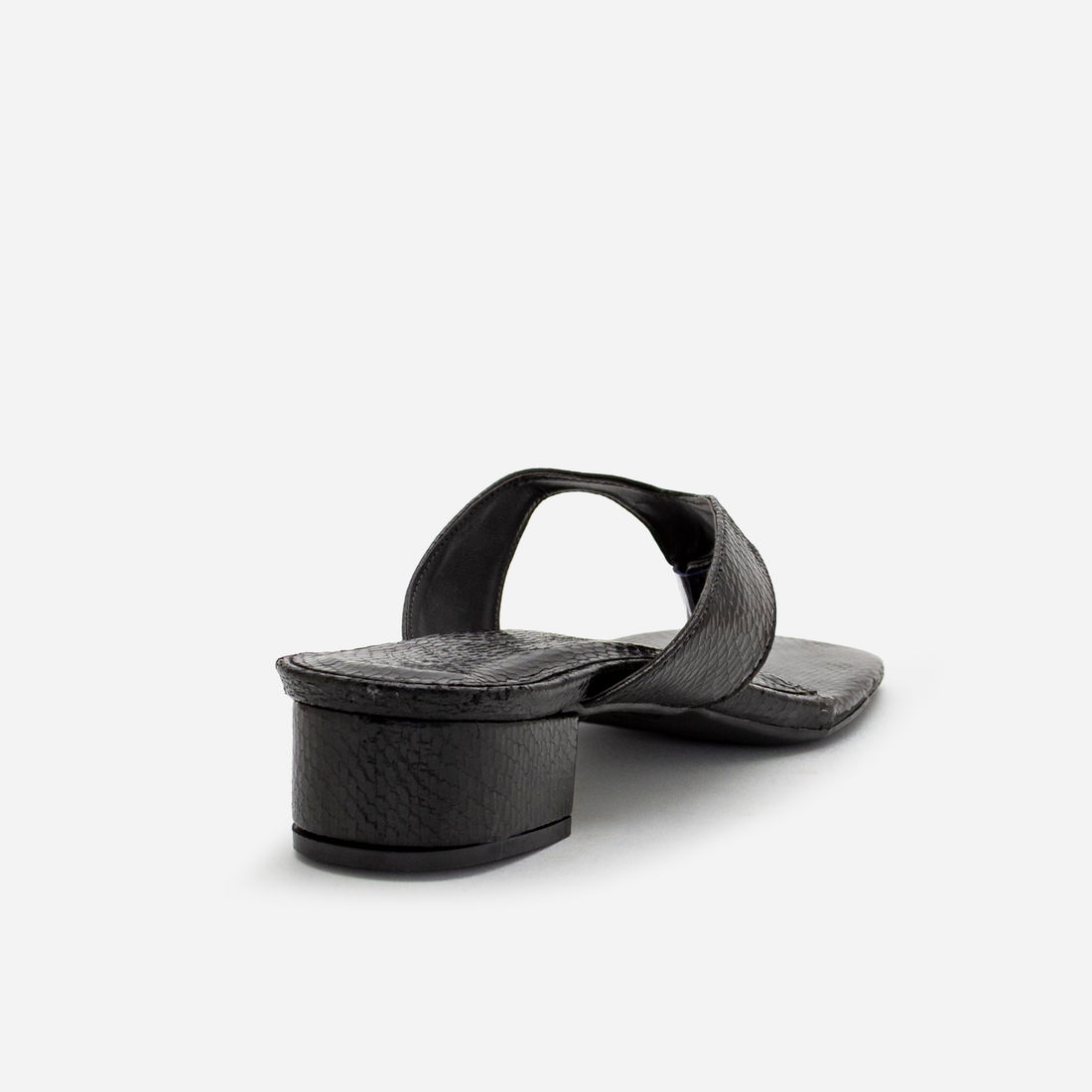 Mule De Dedo com Salto Bloco Baixo Preto Mule De Dedo com Salto Bloco Baixo Preto