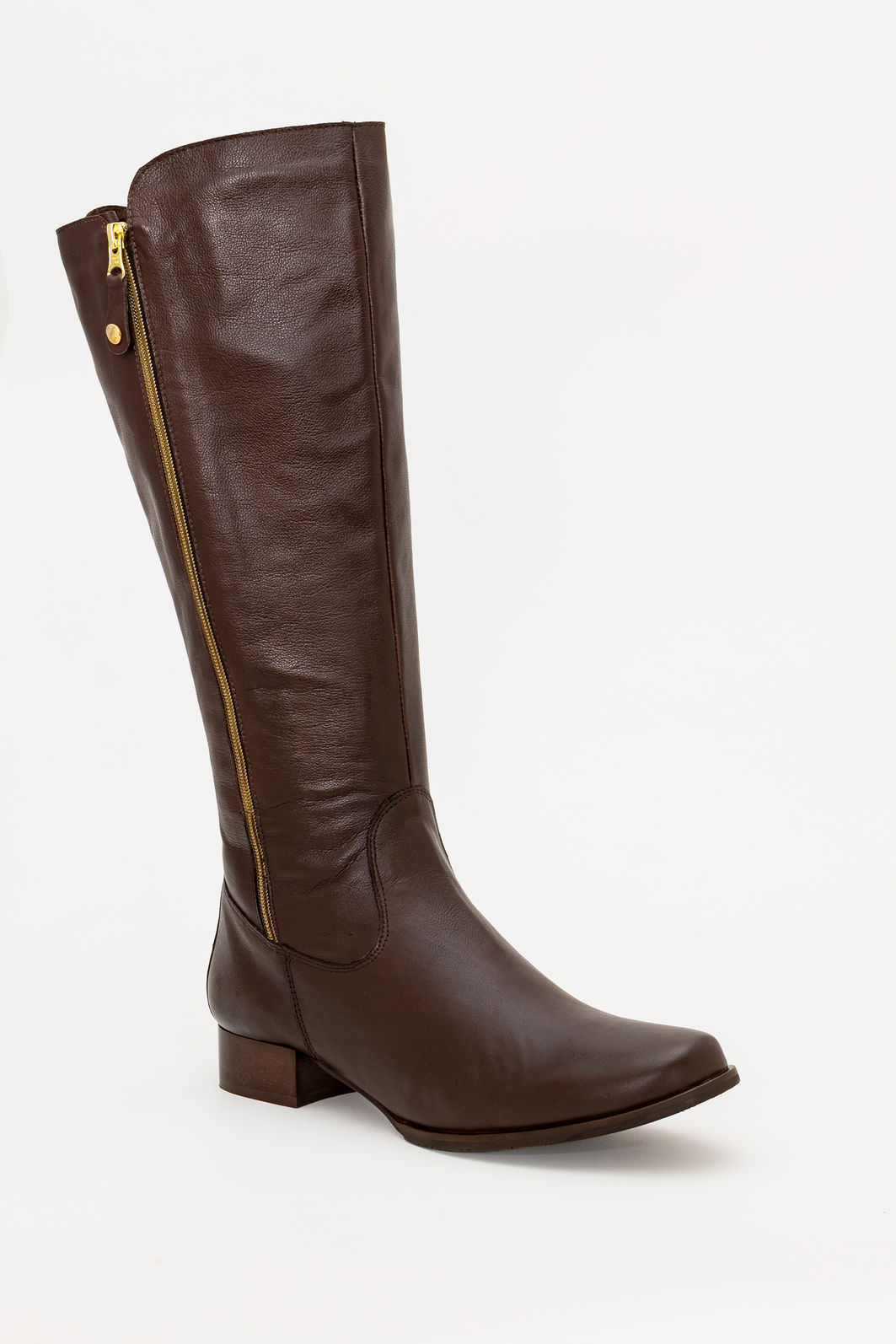 Bota Montaria com Extensor em Couro Café