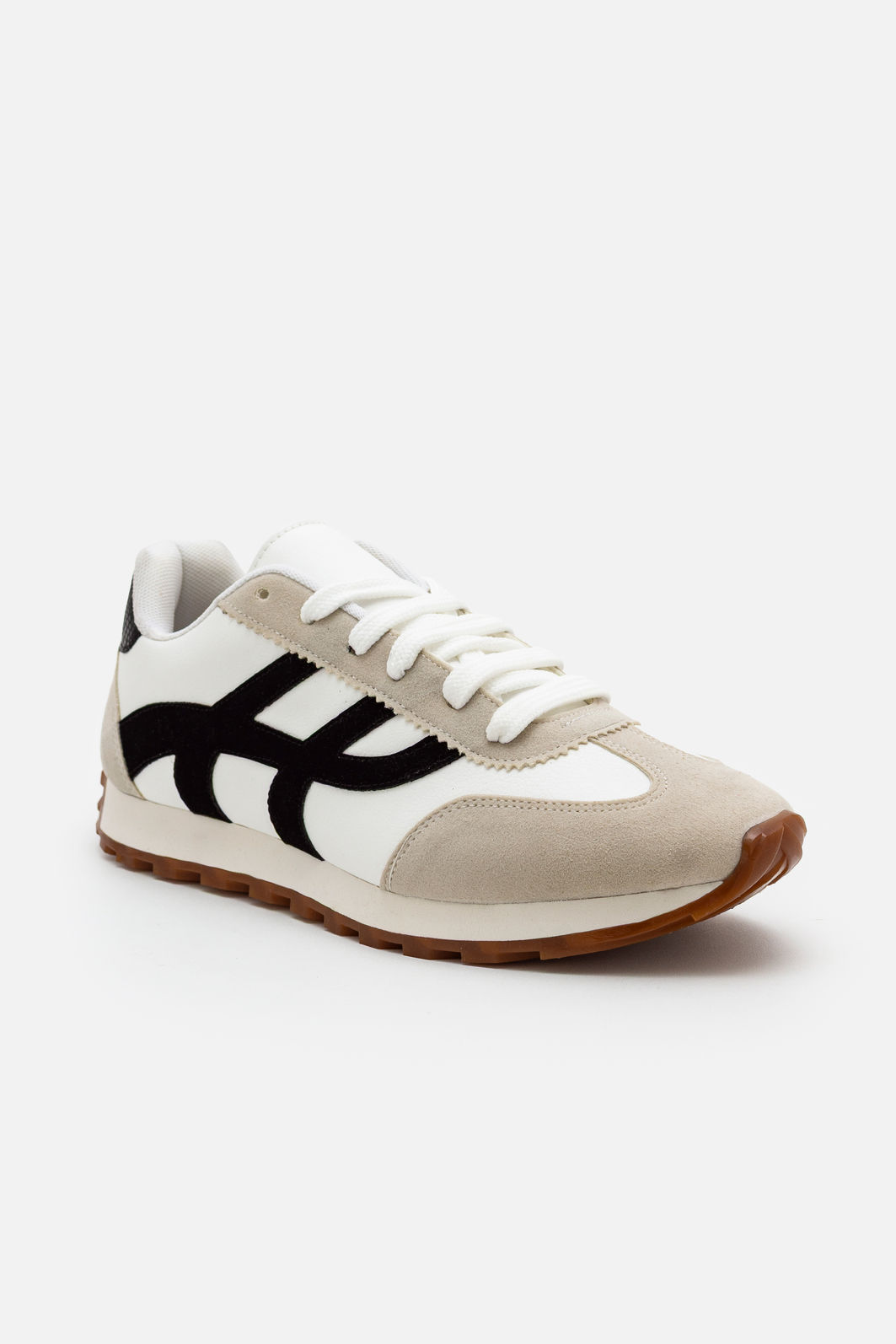 Tênis Estiloso em Camurça Branco Tênis Estiloso em Camurça Branco